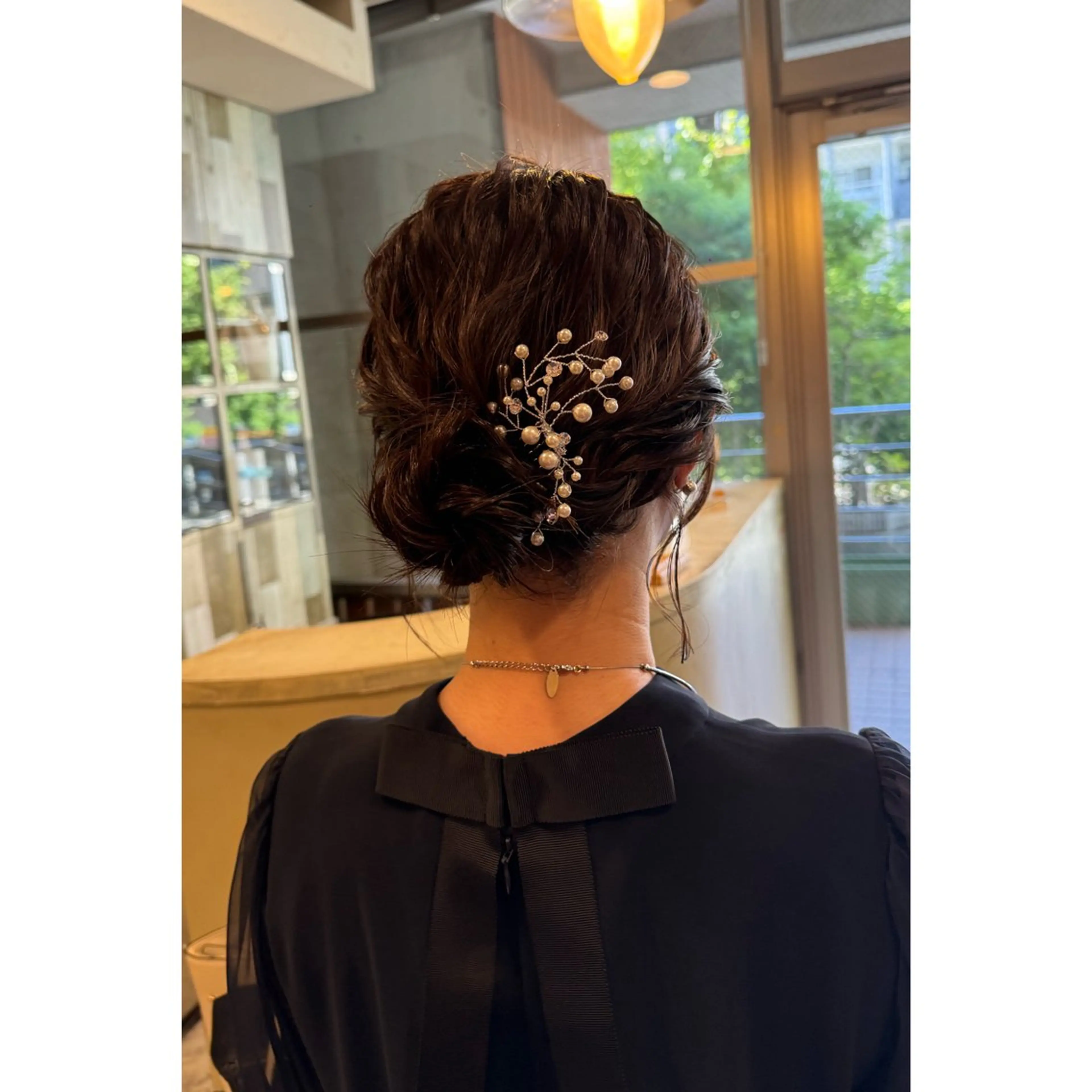 ミディアム ヘアセット ハイトーン/ ダブルカラー/透明感のヘアスタイル