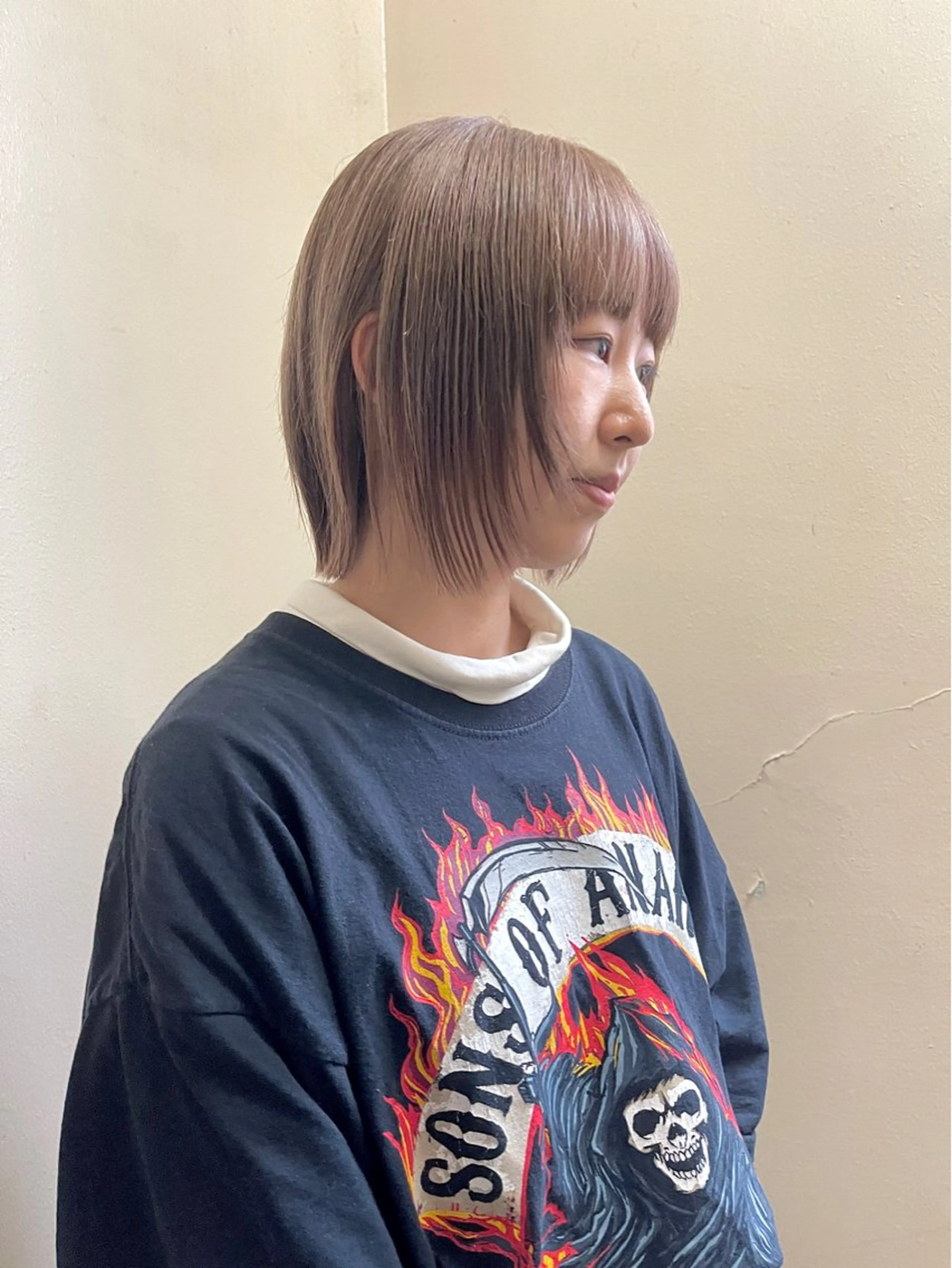 ミディアム カラー カット ヘアカラー パーマ トリートメント ヘアセット 安部佑哉/ハイトーン /レイヤー/ブリーチのヘアスタイル