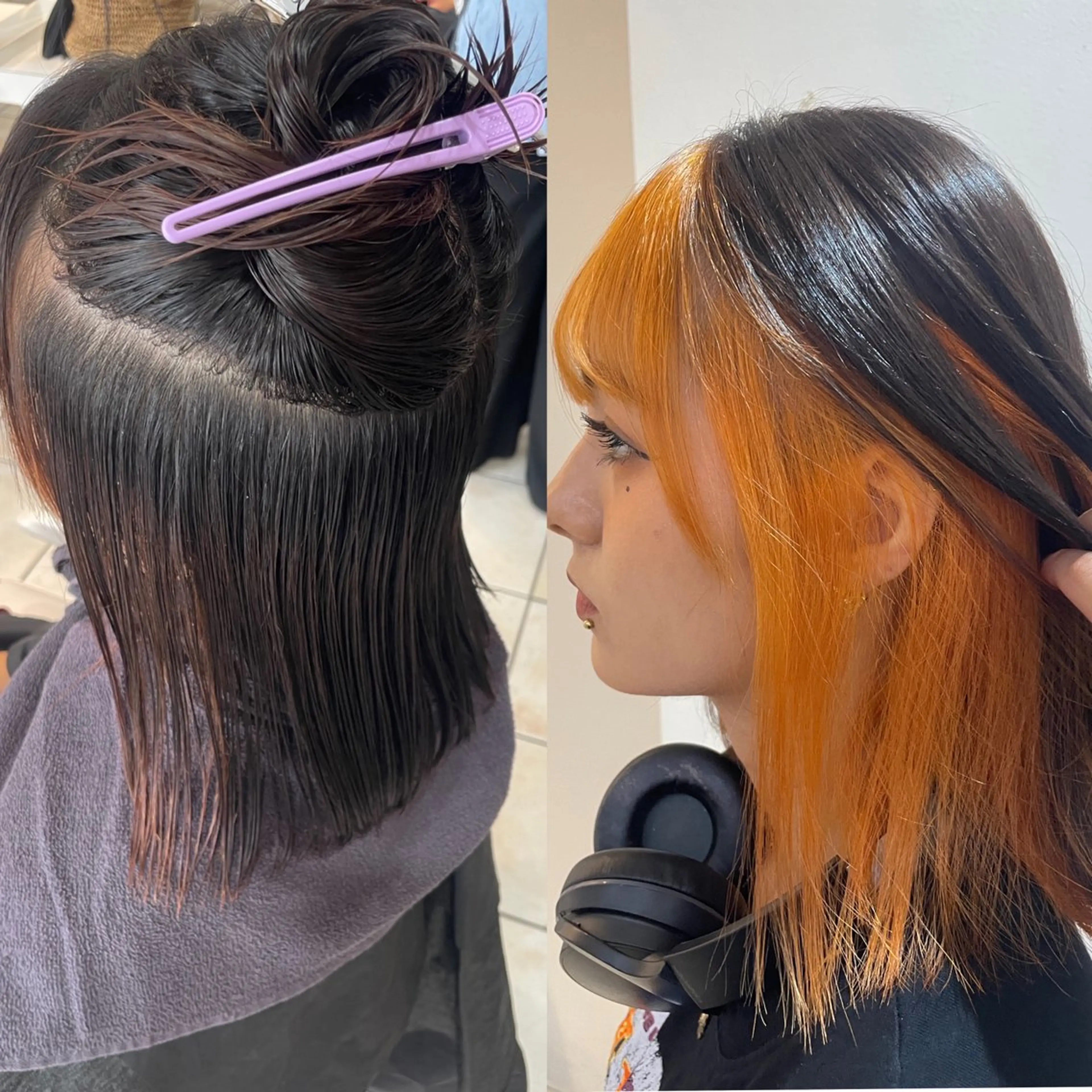 セミロング カラー ヘアカラー ブリーチ/ヘアセット 【𝙍𝙞𝙣𝙤】のヘアスタイル