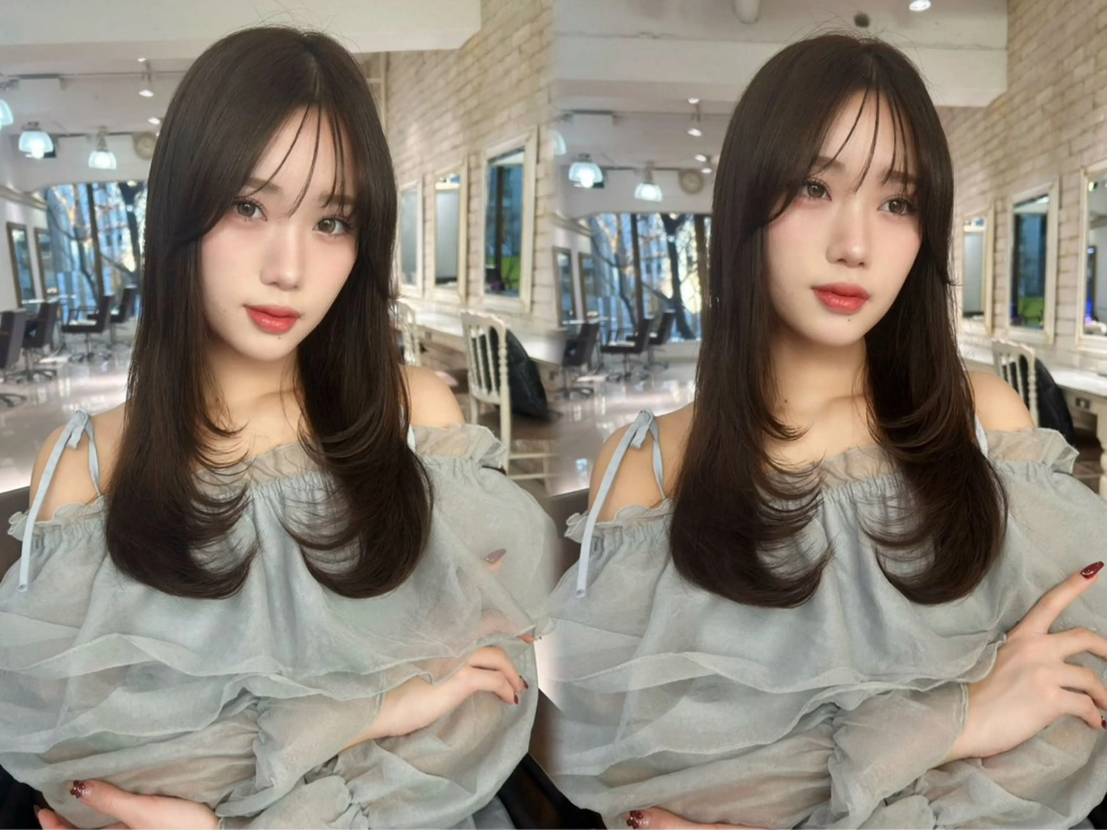 セミロング まつエク/艶カラー/ 縮毛矯正/岸川美月のヘアスタイル