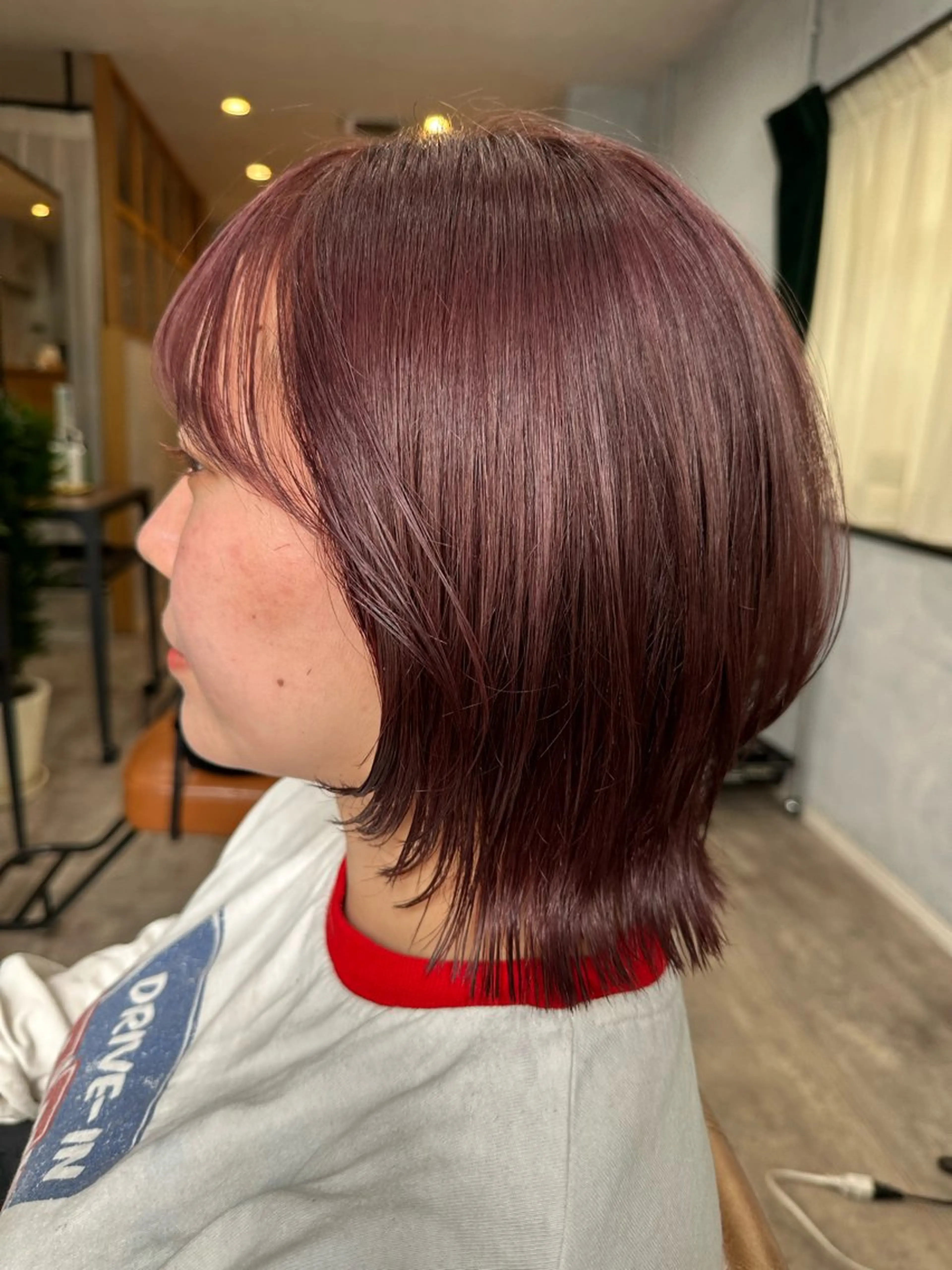 ミディアム カラー カット ヘアカラー トリートメント 大久保 優香のヘアスタイル