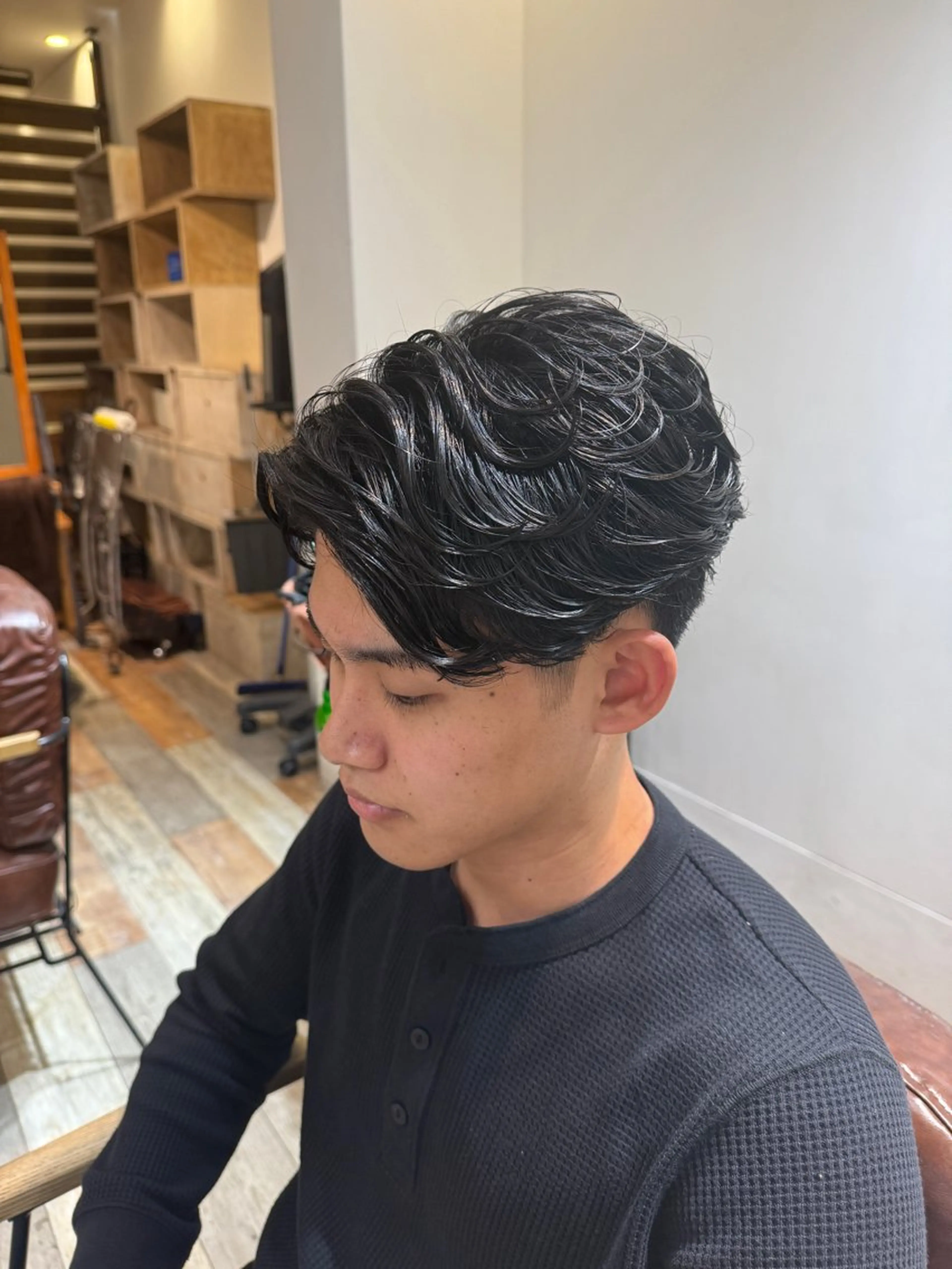 パーマ メンズ メンズパーマ 漢眉毛/メンズパーマ /メッシュ/ヒロヤのヘアスタイル