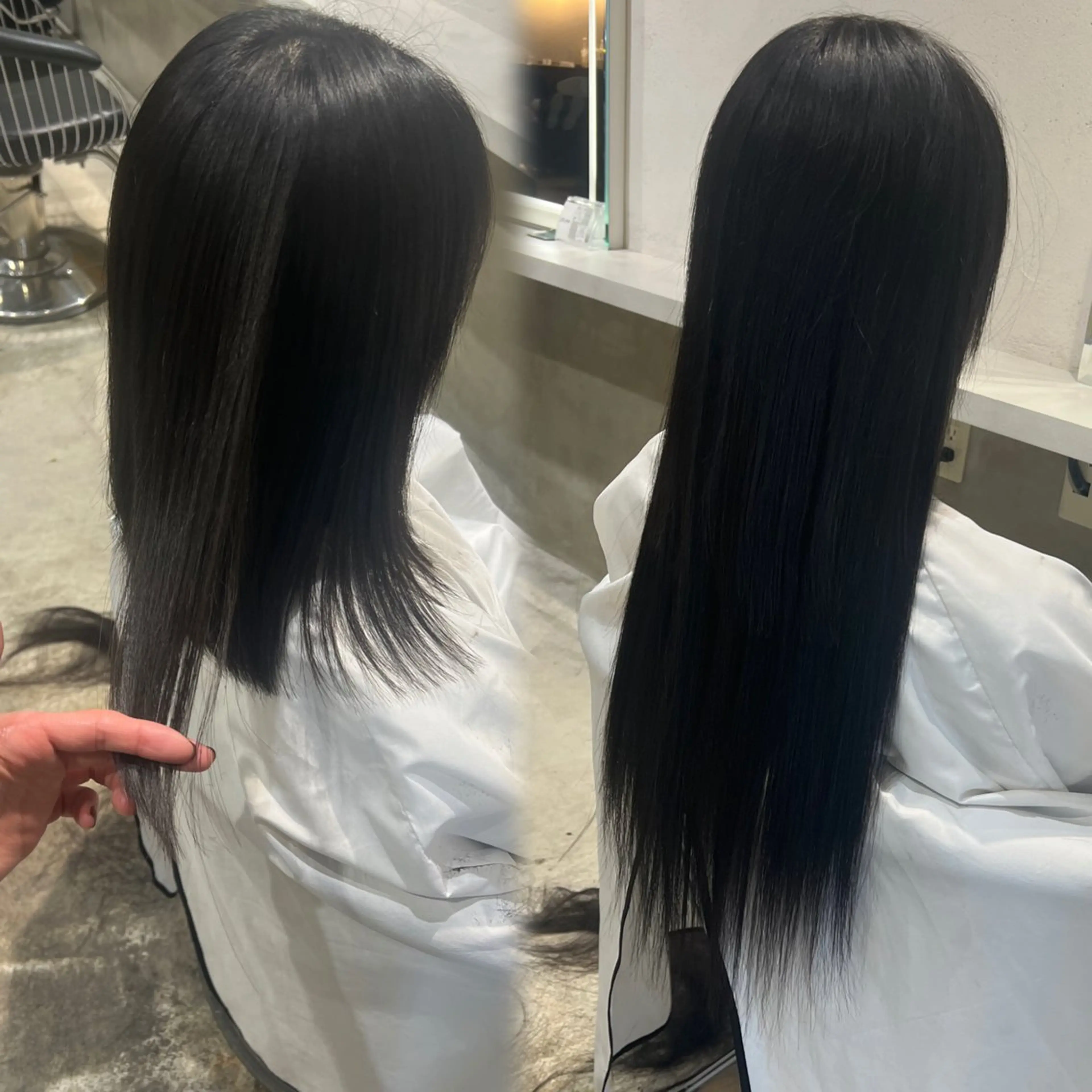 ロング ボブ エクステ カット ヘアカラー エクステ 名古屋/落ちる黒 黒染め落としのヘアスタイル