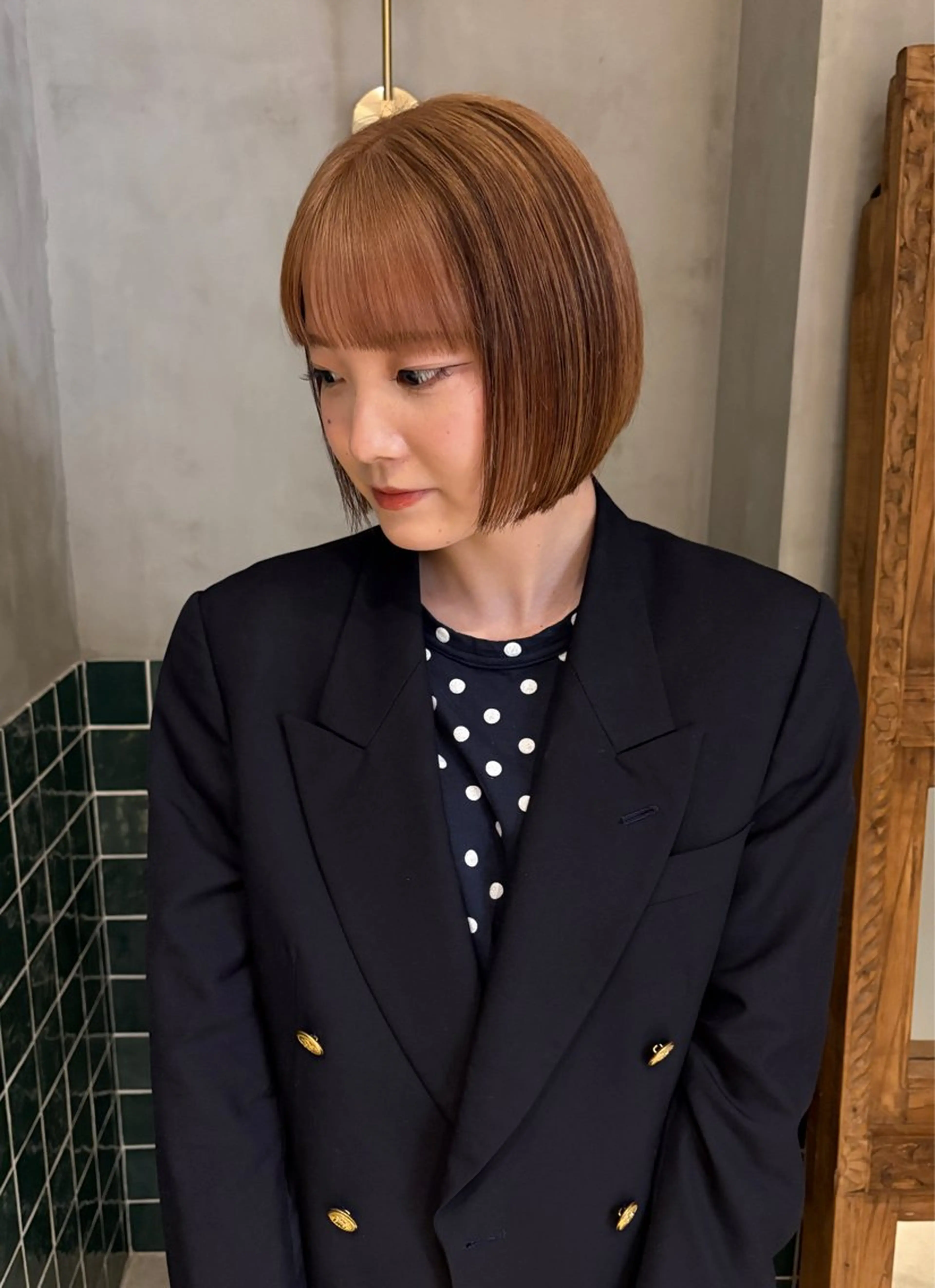 ショート カラー ボブ カット ヘアカラー トリートメント sai 青山 史親のヘアスタイル