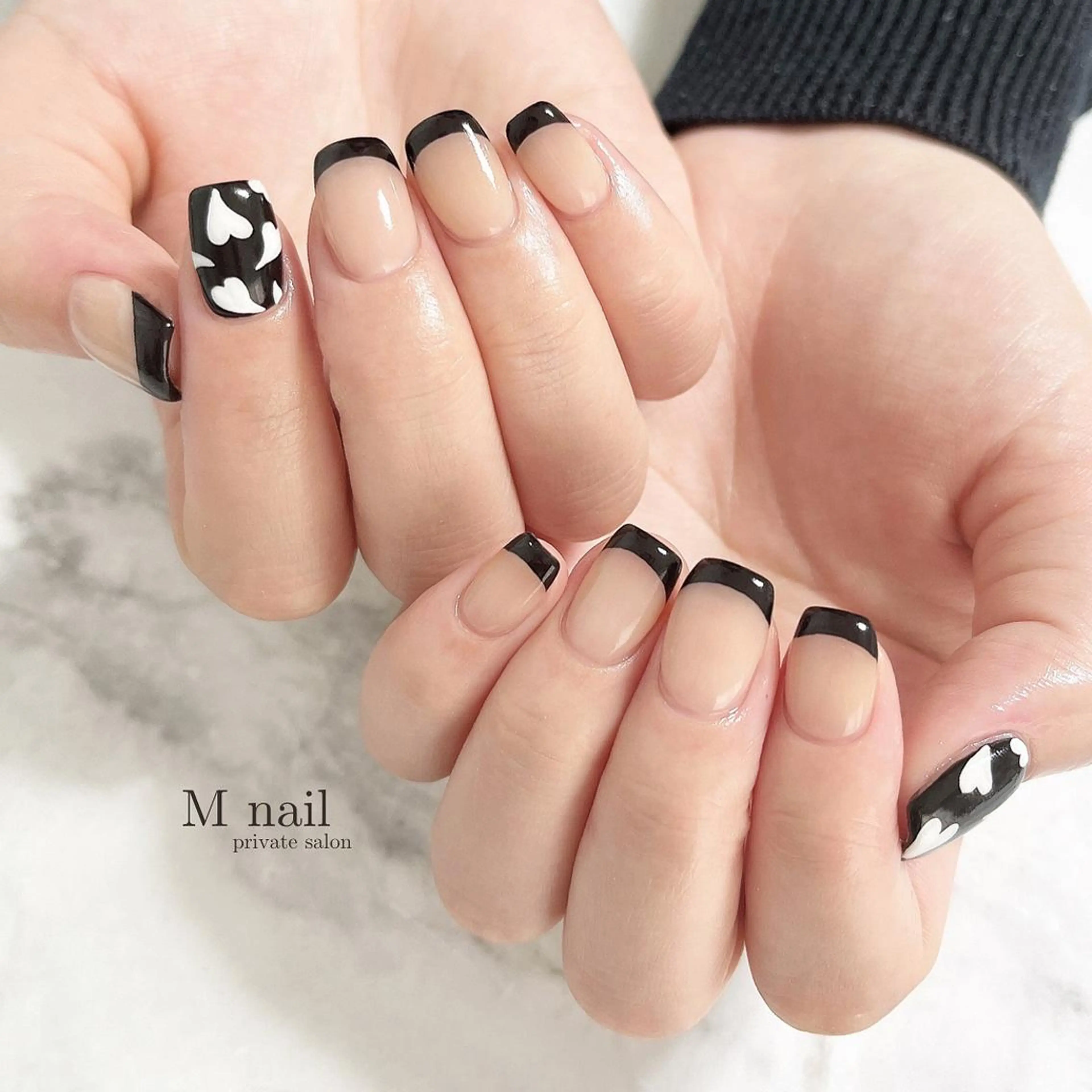 ネイル アートネイル 長さ出し 持ち込み ハンドネイル M　nail所属・M nailのネイルデザイン