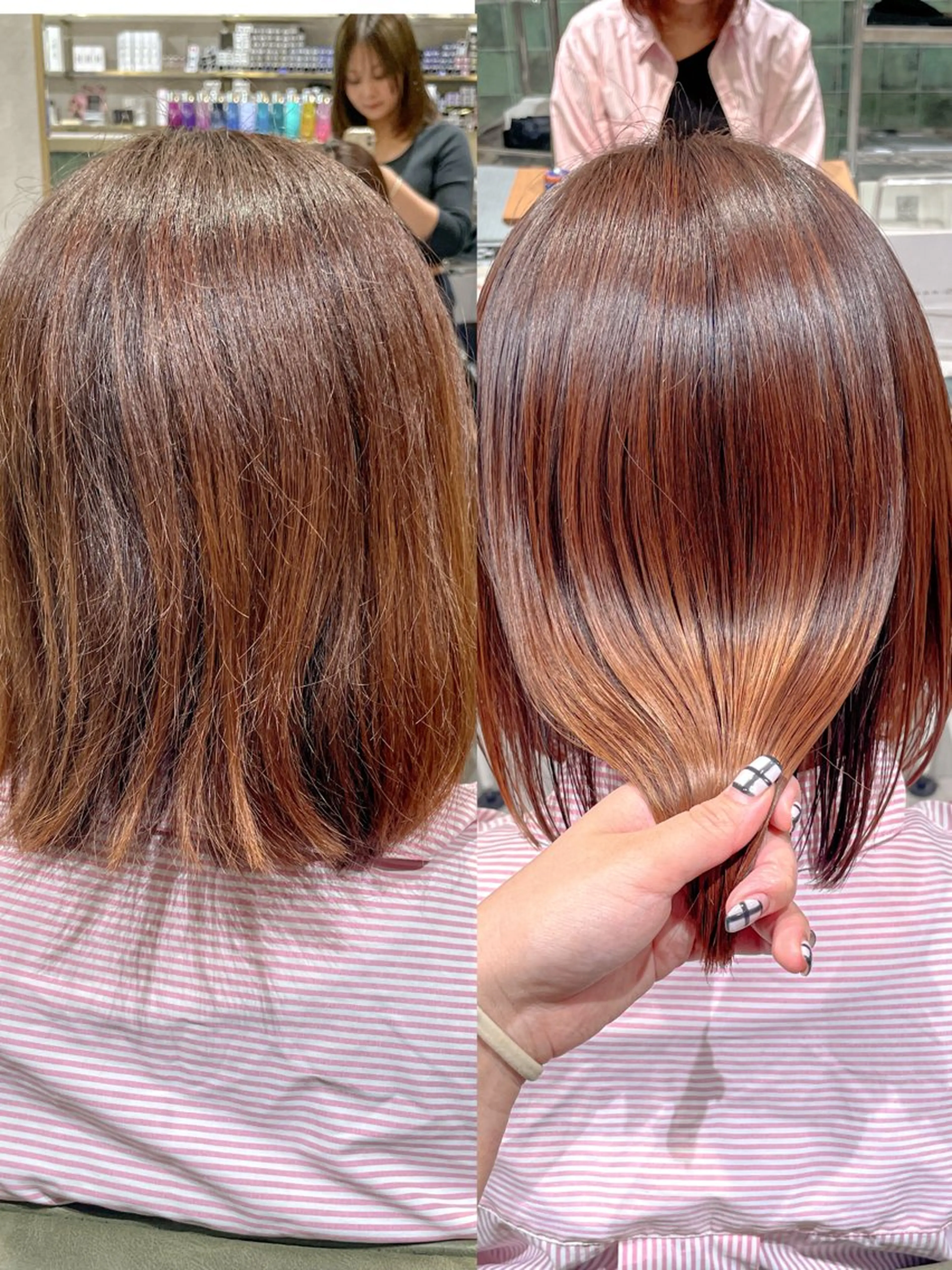 ミディアム 縮毛矯正 cut／nail ▫️ｲﾁｶ🌻のネイルデザイン