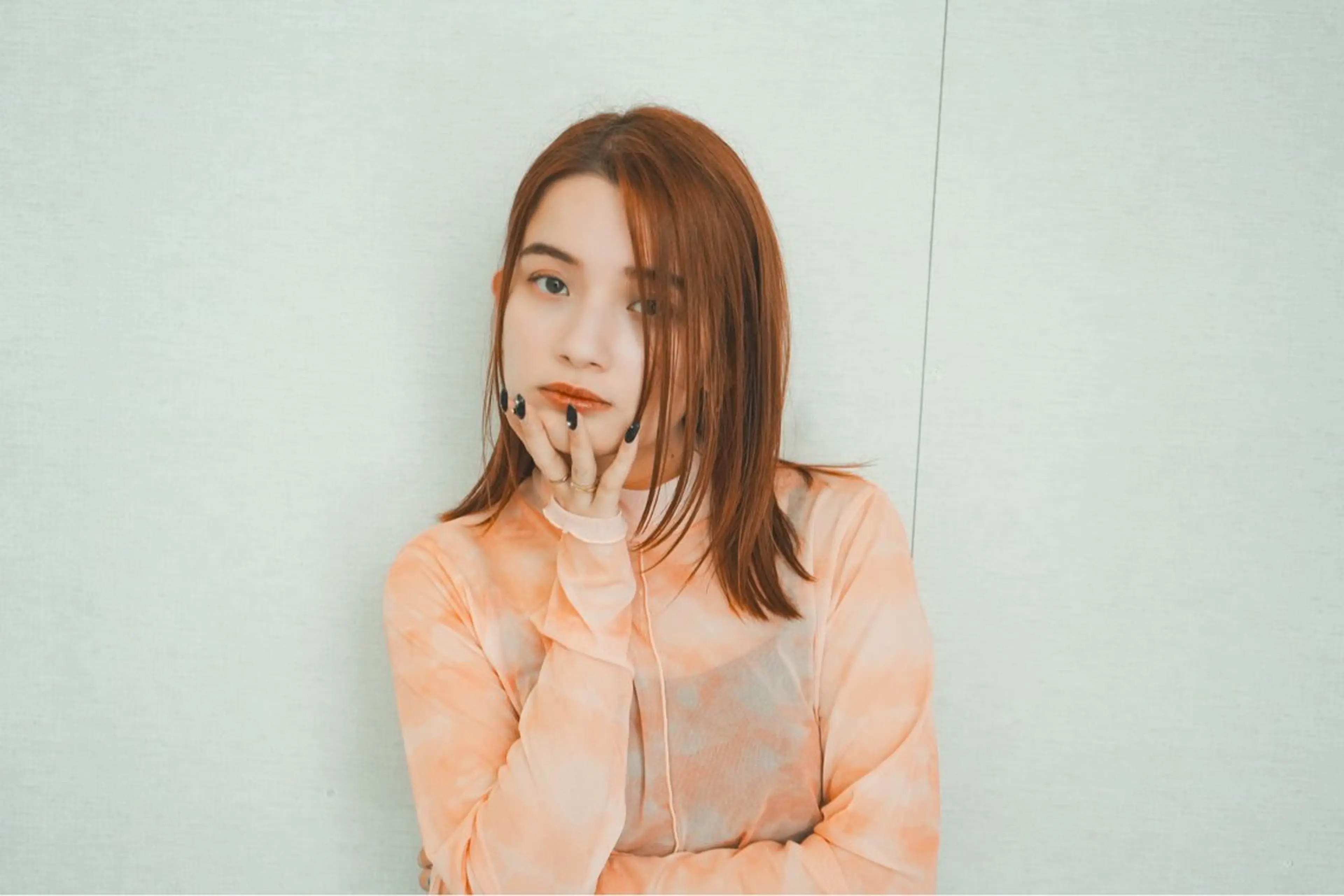 ミディアム カラー ベージュカラー ブリーチ ブリーチなしカラー オレンジ オレンジベージュ カット ヘアカラー トリートメント opus 店長大和 レイヤー/赤み消しのヘアスタイル