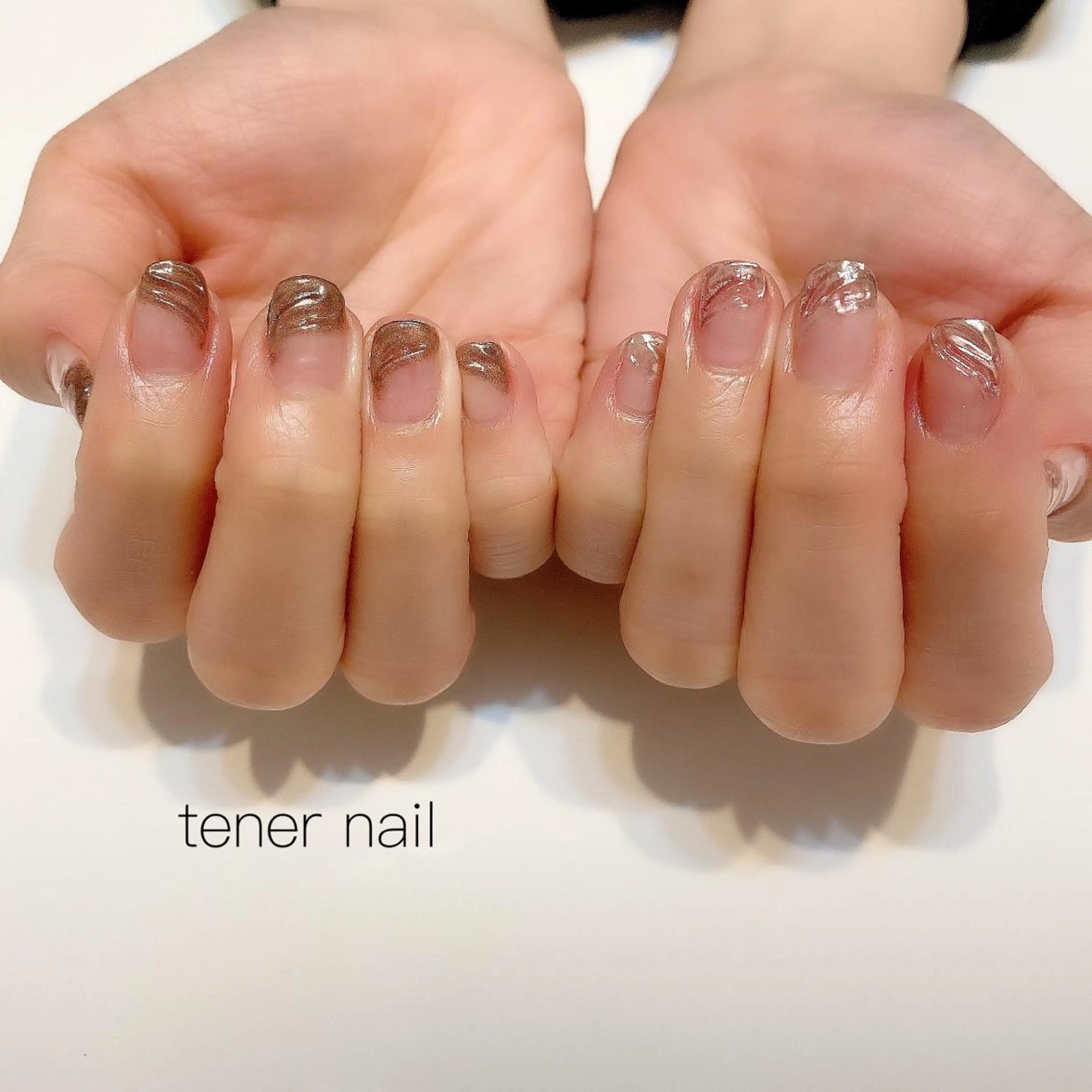 ネイル フレンチネイル ミラーネイル ニュアンスネイル テネルネイル tener nailのネイルデザイン
