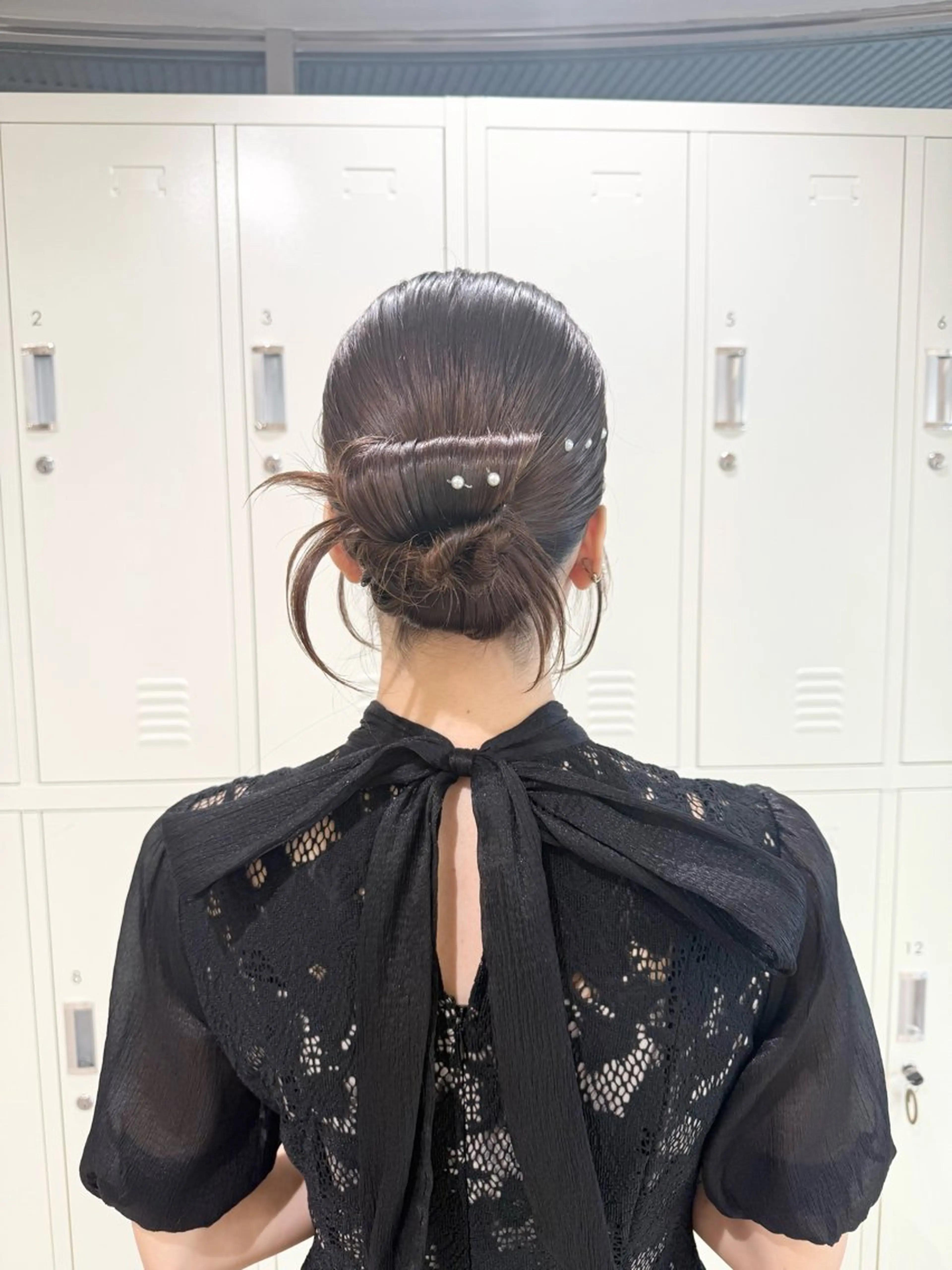 セミロング ヘアアレンジ ヘアセット オタク美容師☃️🩵 ヘアアレンジ/暗髪のヘアスタイル