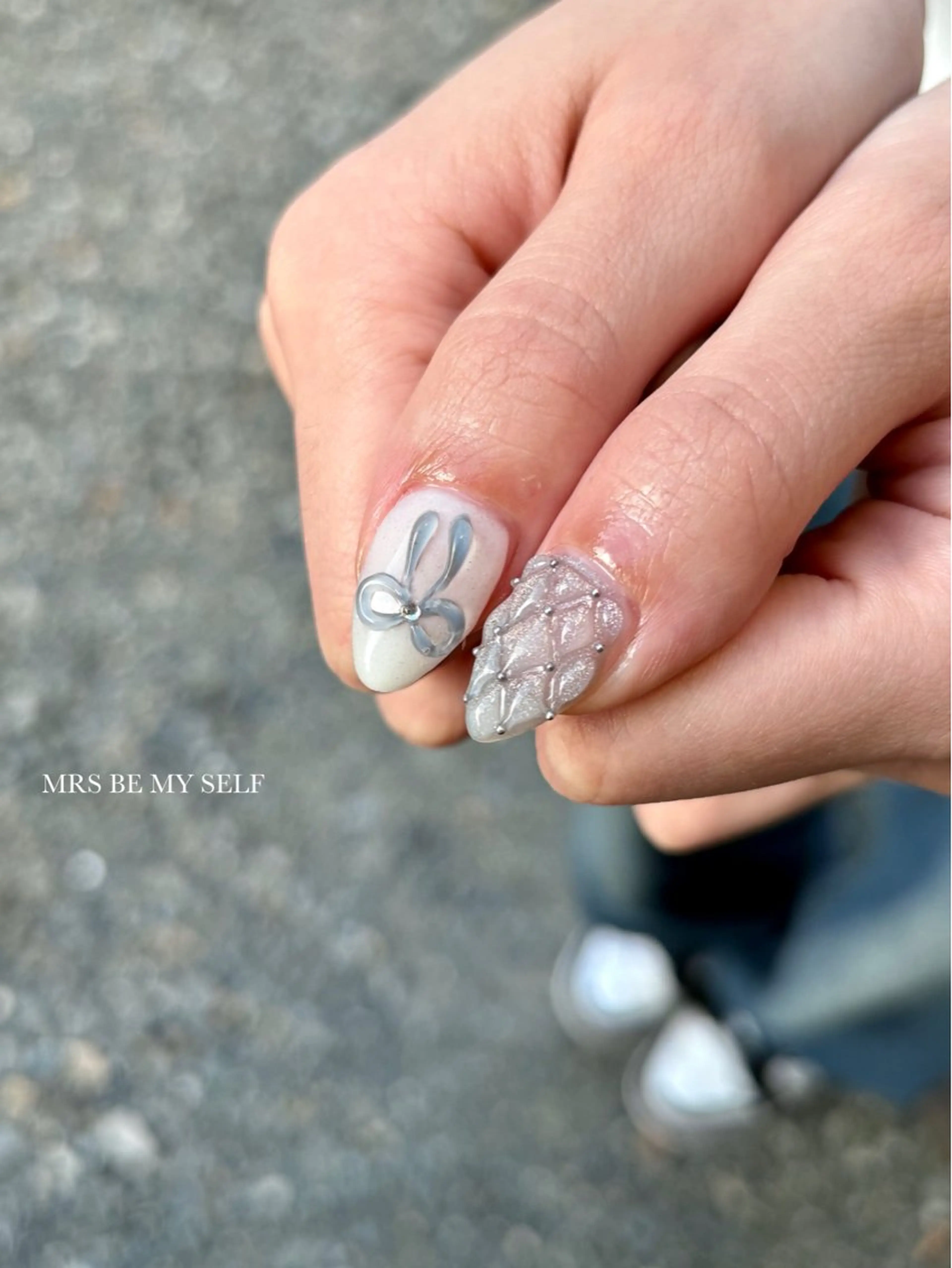 ネイル ぷっくりネイル リボン MRS/ miyu🎀のネイルデザイン