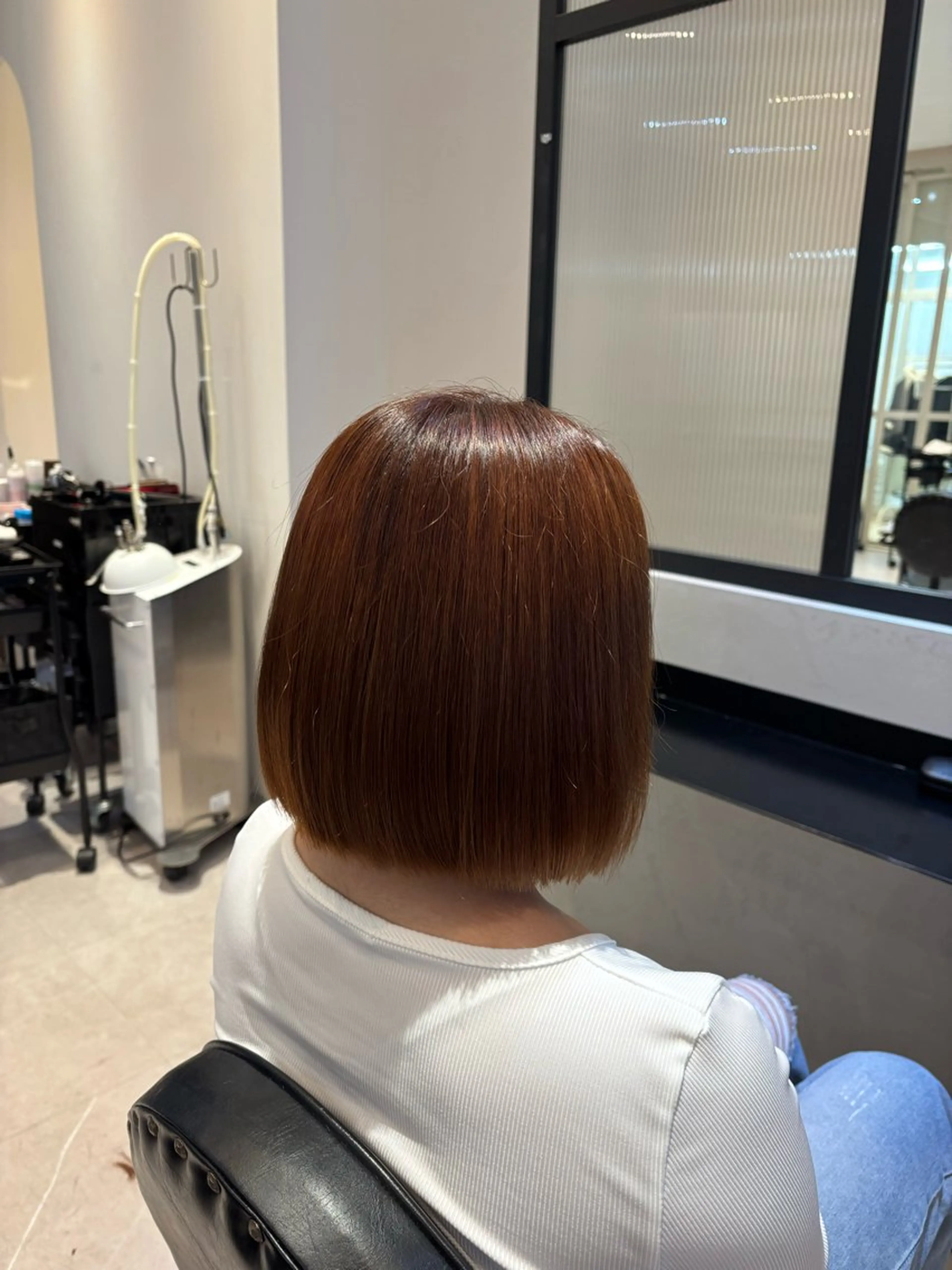 ミディアム カラー ブラウンカラー オレンジ オレンジブラウン カラー/髪質改善 トリートメント/優果のヘアスタイル