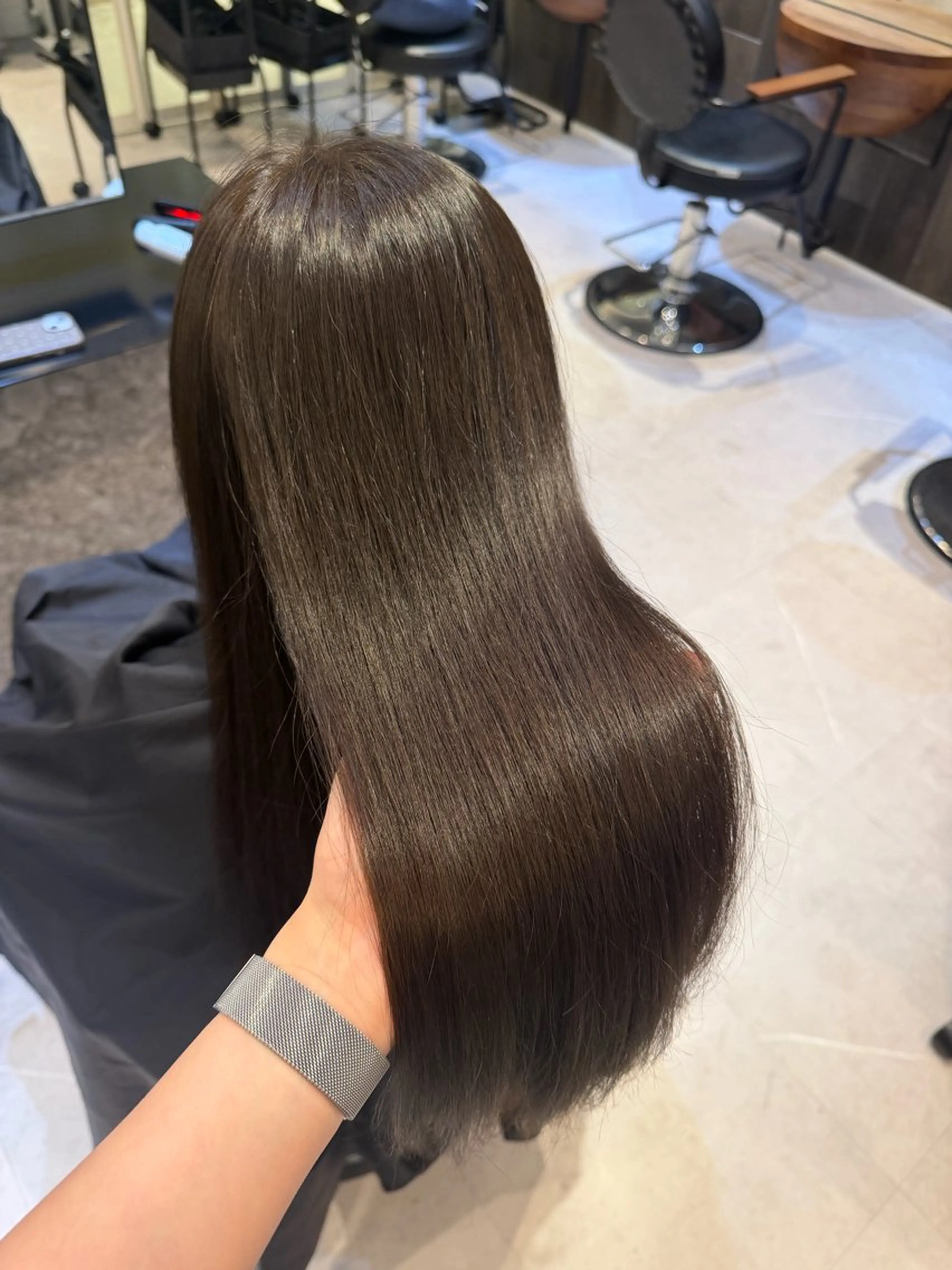 ミディアム カラー カット ヘアカラー トリートメント オリーブカラー🫒/ ハッシュカット/みゆのヘアスタイル