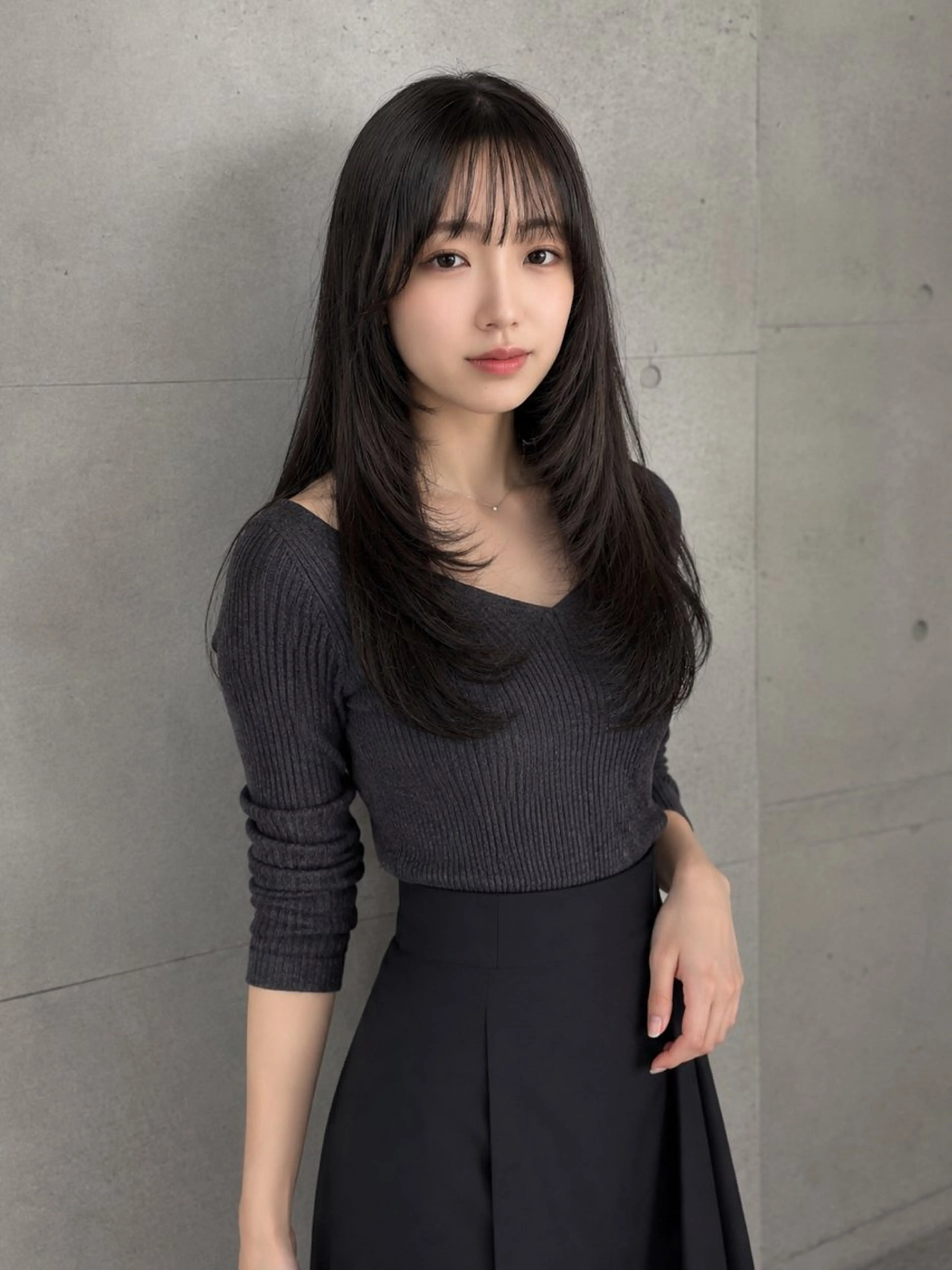 ミディアム カラー カット ヘアカラー トリートメント 一ノ瀬 暁のヘアスタイル