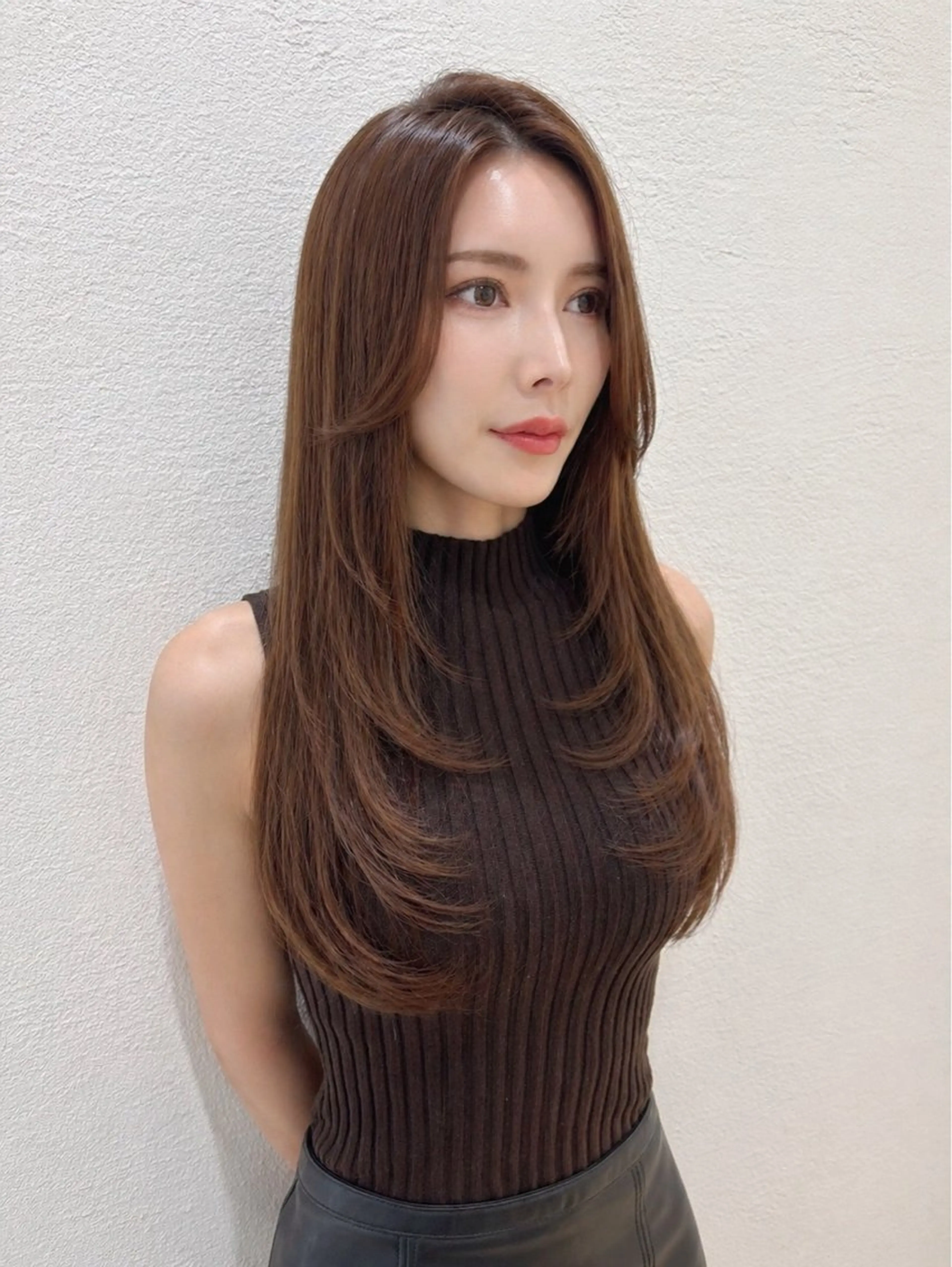 ロング エクステ レイヤーカット ロング カット ヘアカラー エクステ エクステ/ブリーチ 緑地公園店長浦岡のヘアスタイル