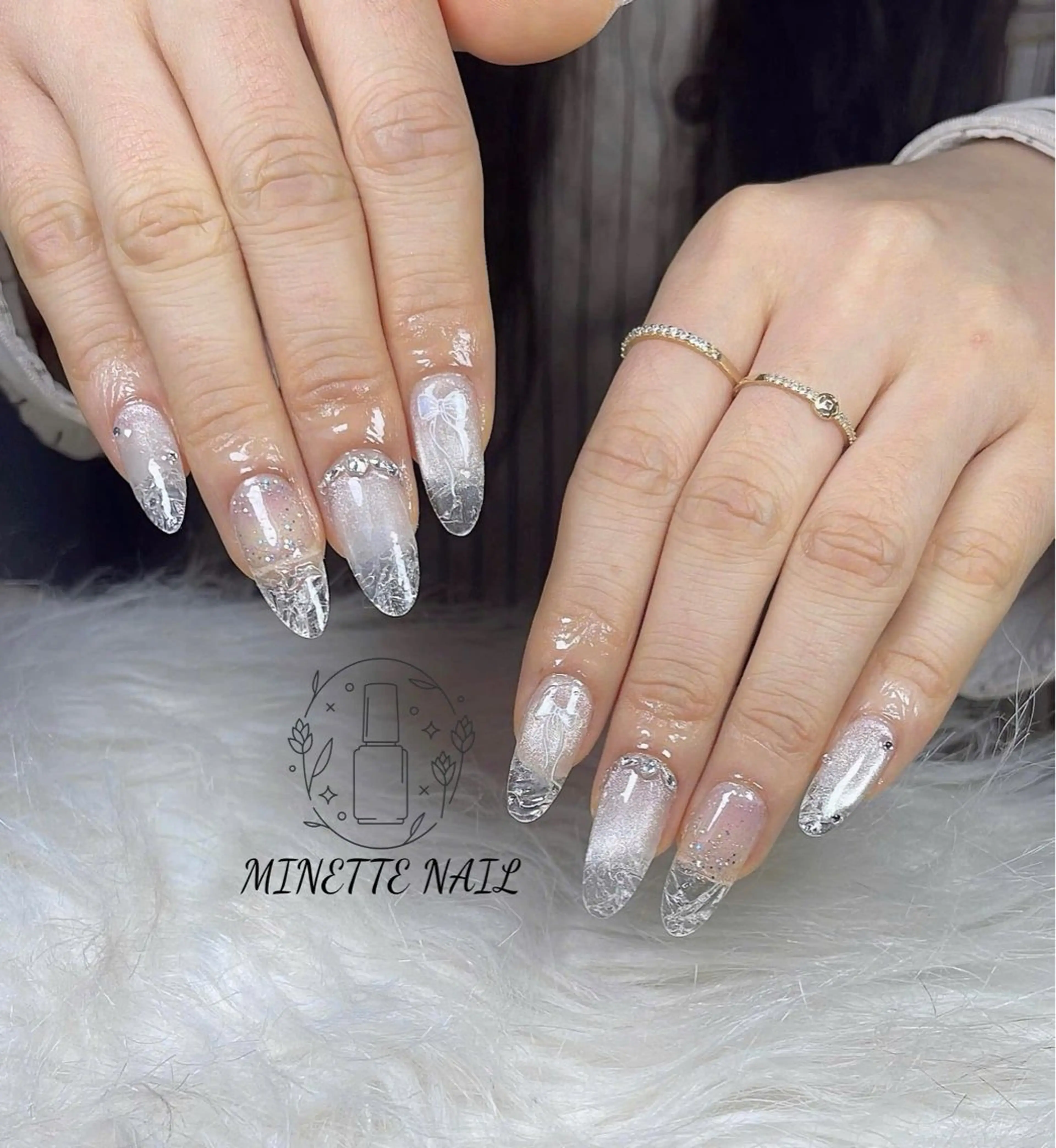 ネイル フレンチネイル ジェルネイル マグネットネイル 持ち込み ニュアンスネイル ハンドネイル Minette Nailのネイルデザイン