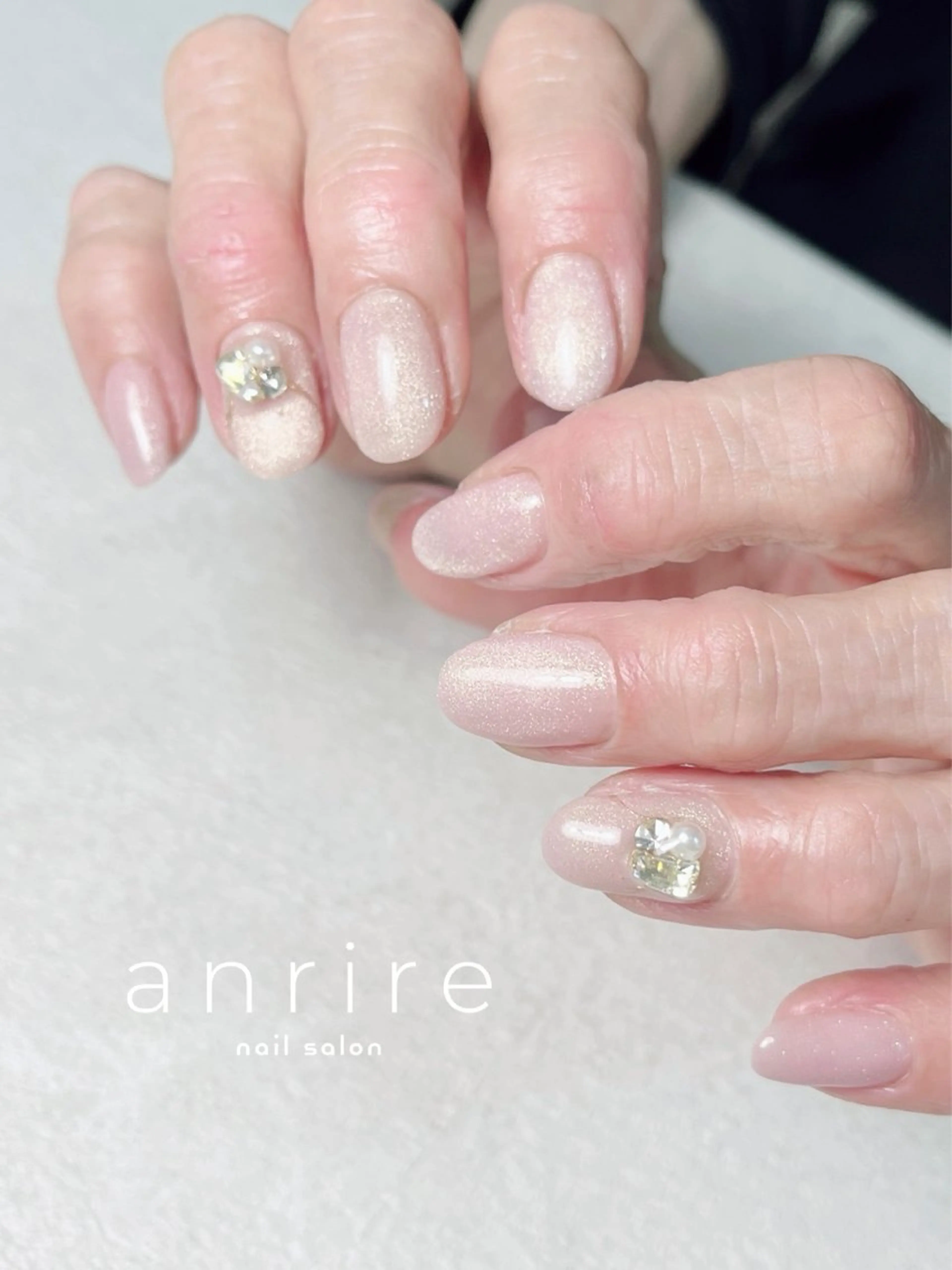 ネイル ジェルネイル キラキラネイル マグネットネイル おそろいネイル ミラーネイル ハンドネイル nailsalon anrireのネイルデザイン