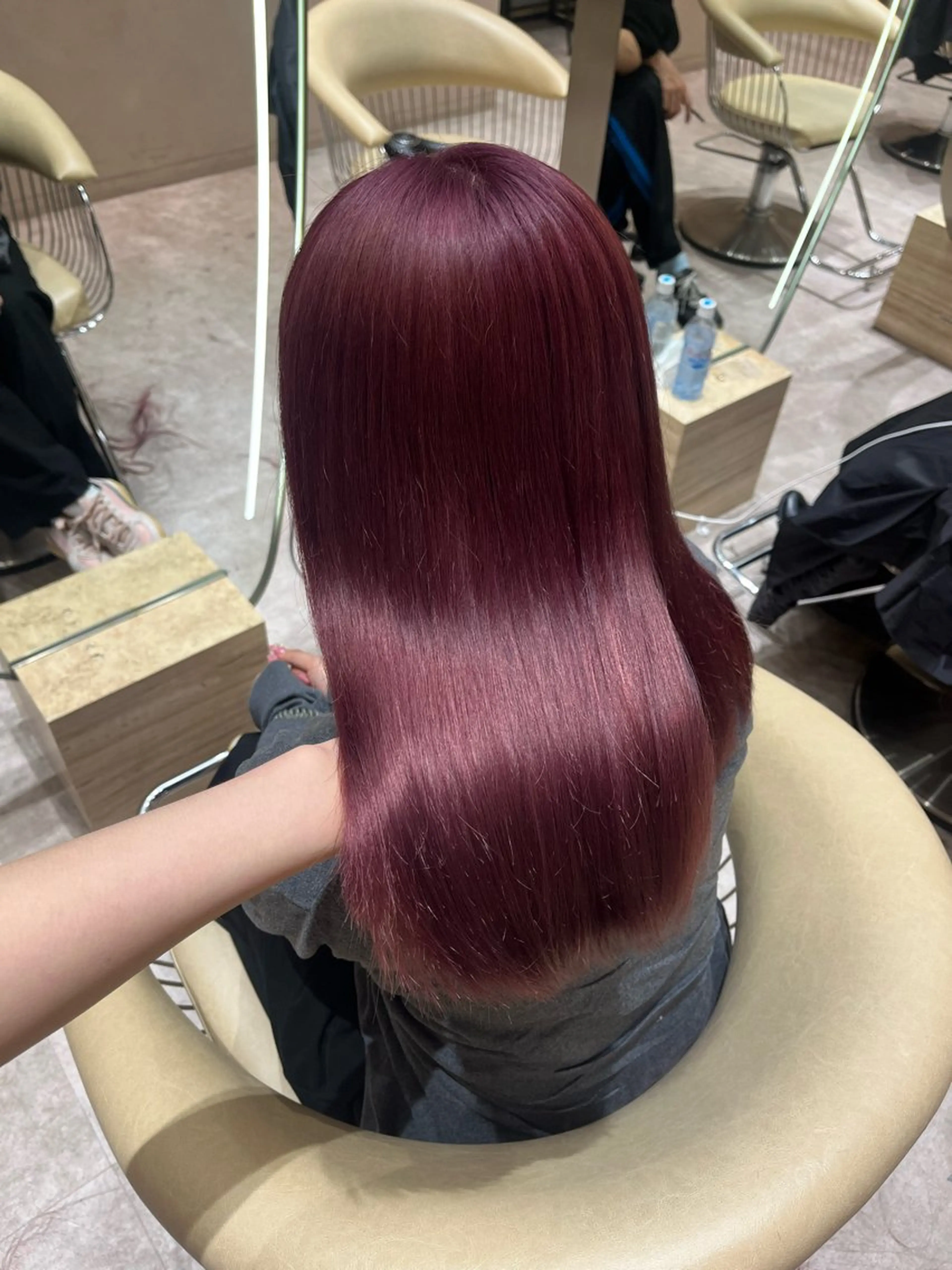 ミディアム カラー ヘアカラー 顔周りカット/ 透明感カラー/ユナのヘアスタイル