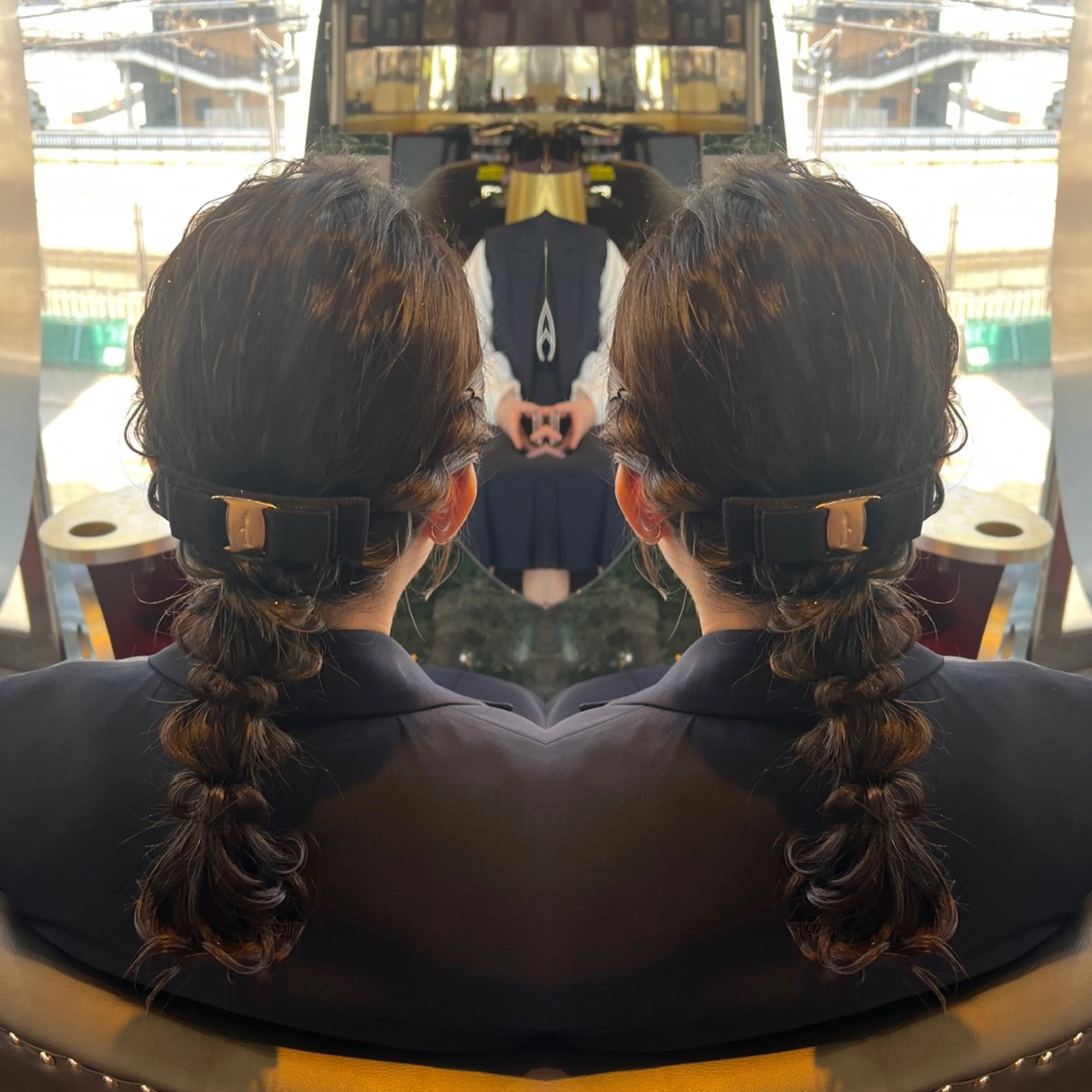 セミロング ヘアアレンジ ヘアセット ハイライト/レイヤー /ハイトーン/AOIのヘアスタイル