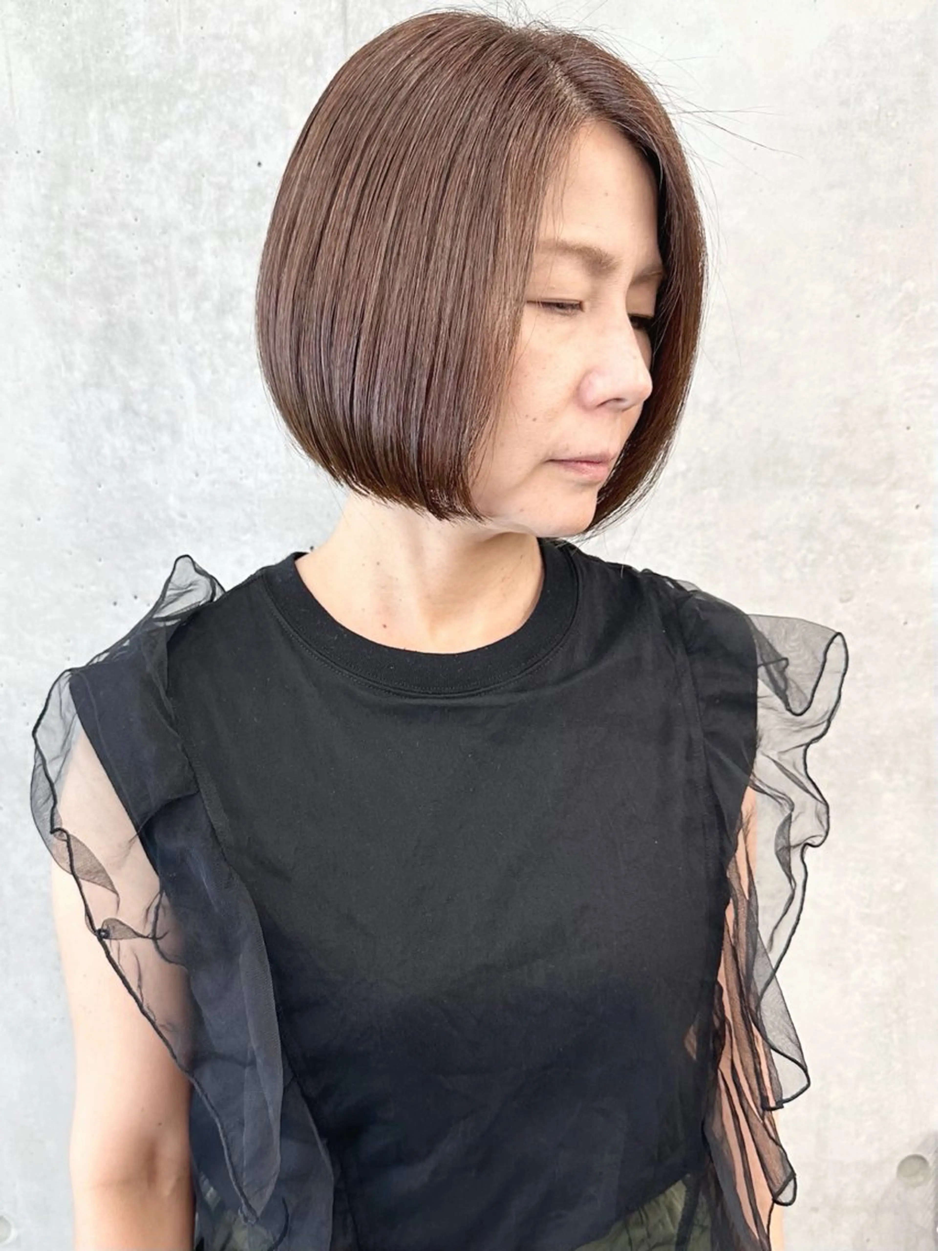 ショート カラー カット ヘアカラー トリートメント ボブ/ゆるふわ ボブパーマ/とういのヘアスタイル