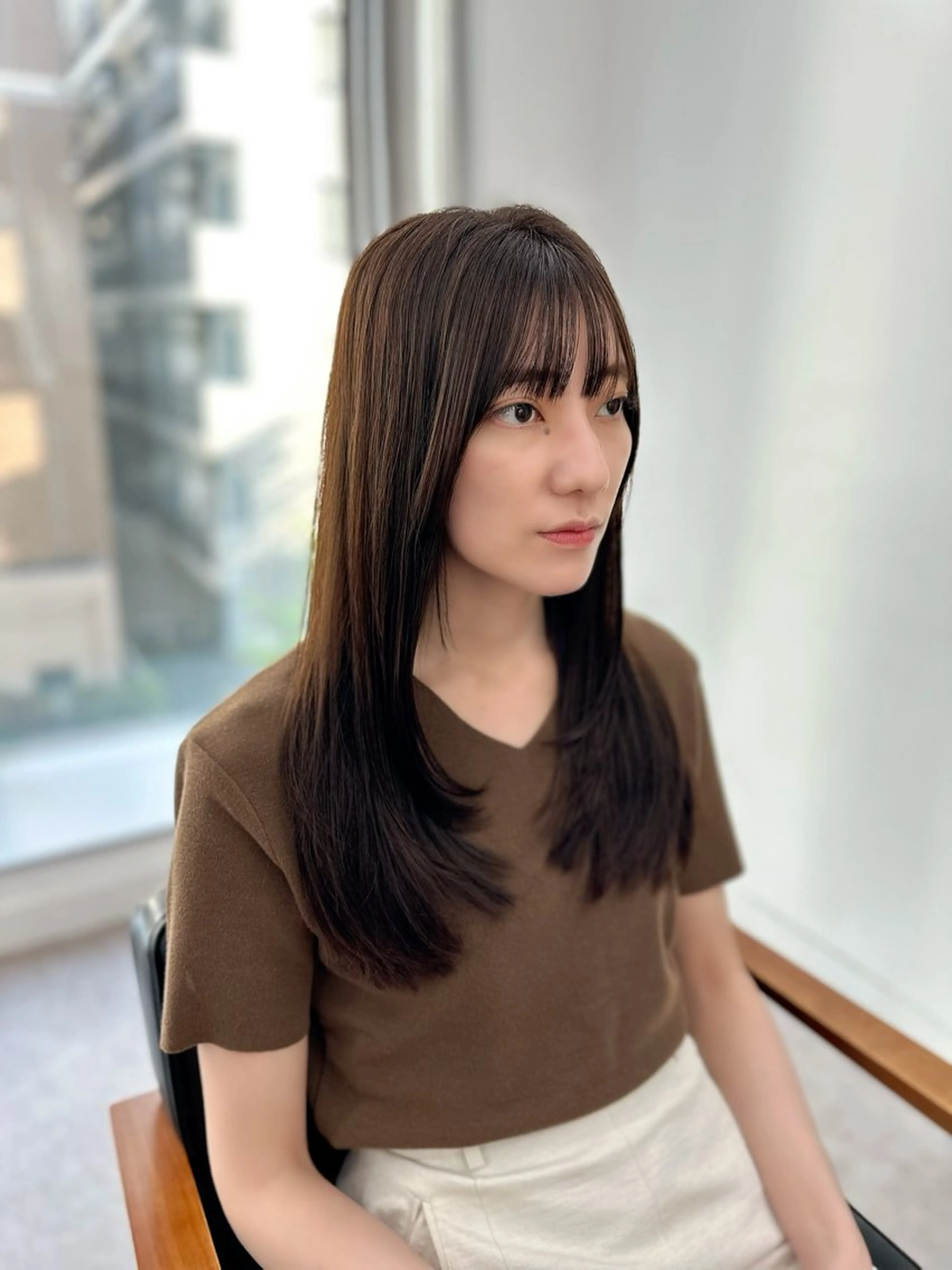 ロング カラー パーマ ヘアアレンジ メンズ キッズ レイヤーカット 🌿透け感カラーのヘアスタイル