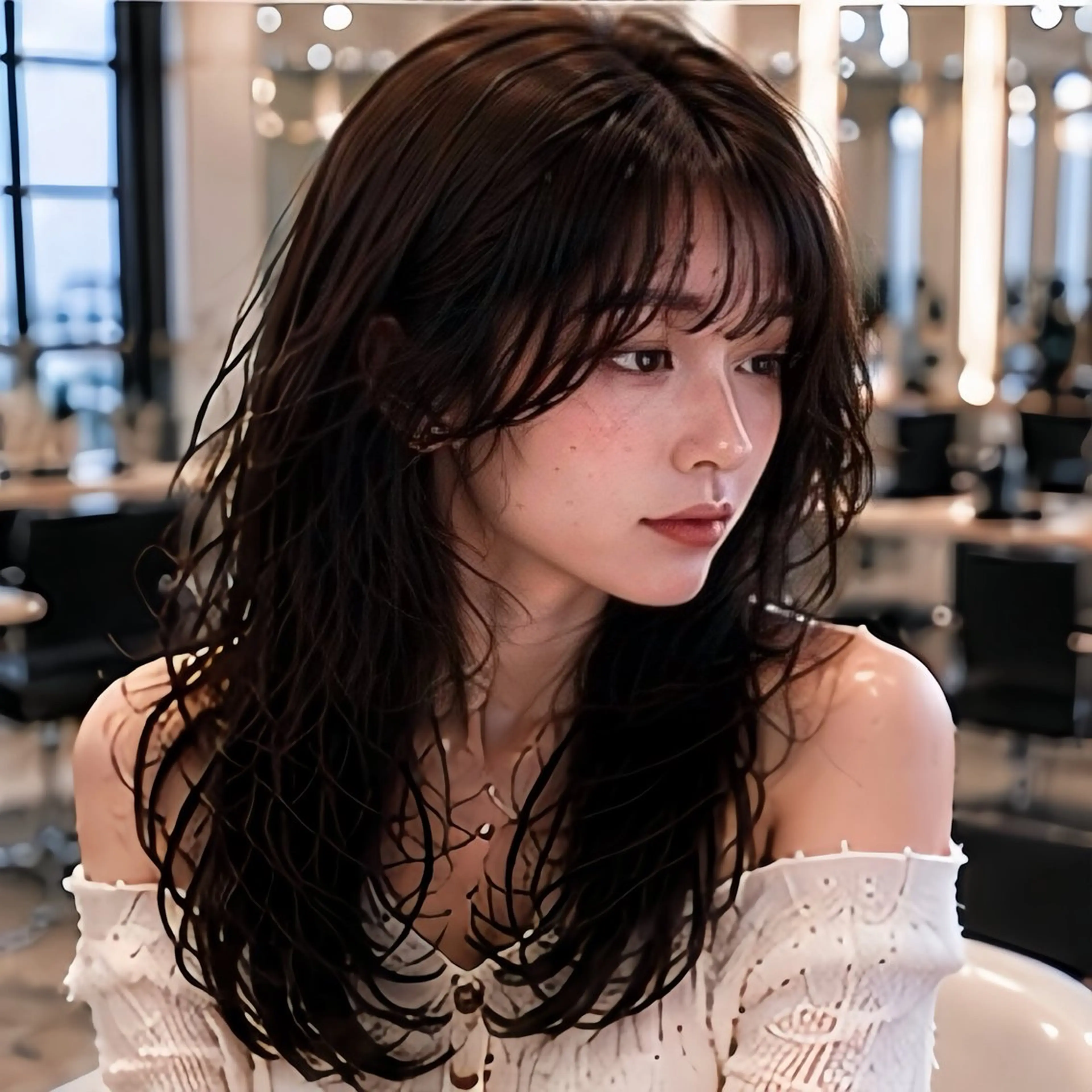 ロング カラー カット ヘアカラー 池袋/前髪/顔周り 🎀髪質改善おばかんのヘアスタイル