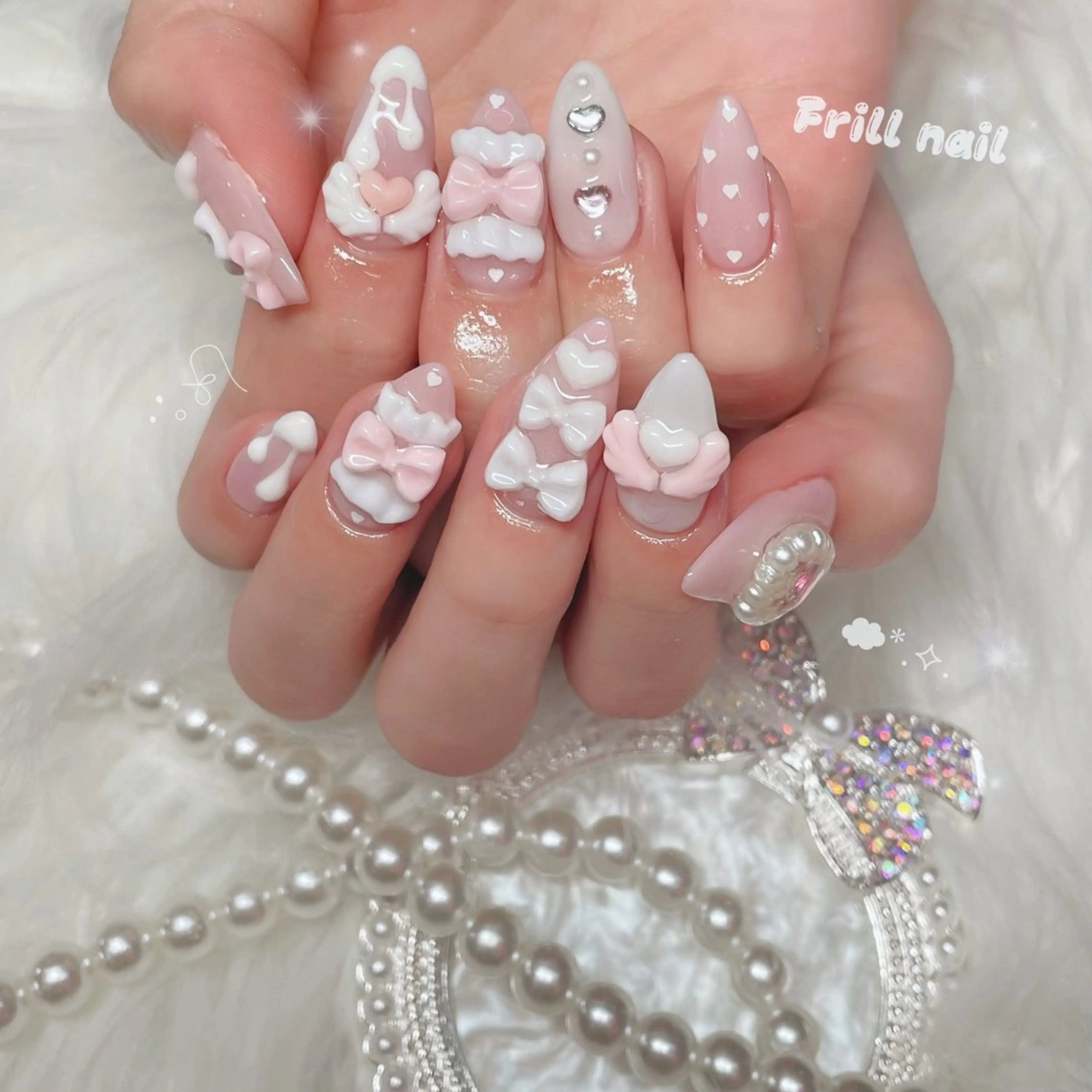 ネイル リボン 💕WOLTOKYO 池袋💕maiのネイルデザイン