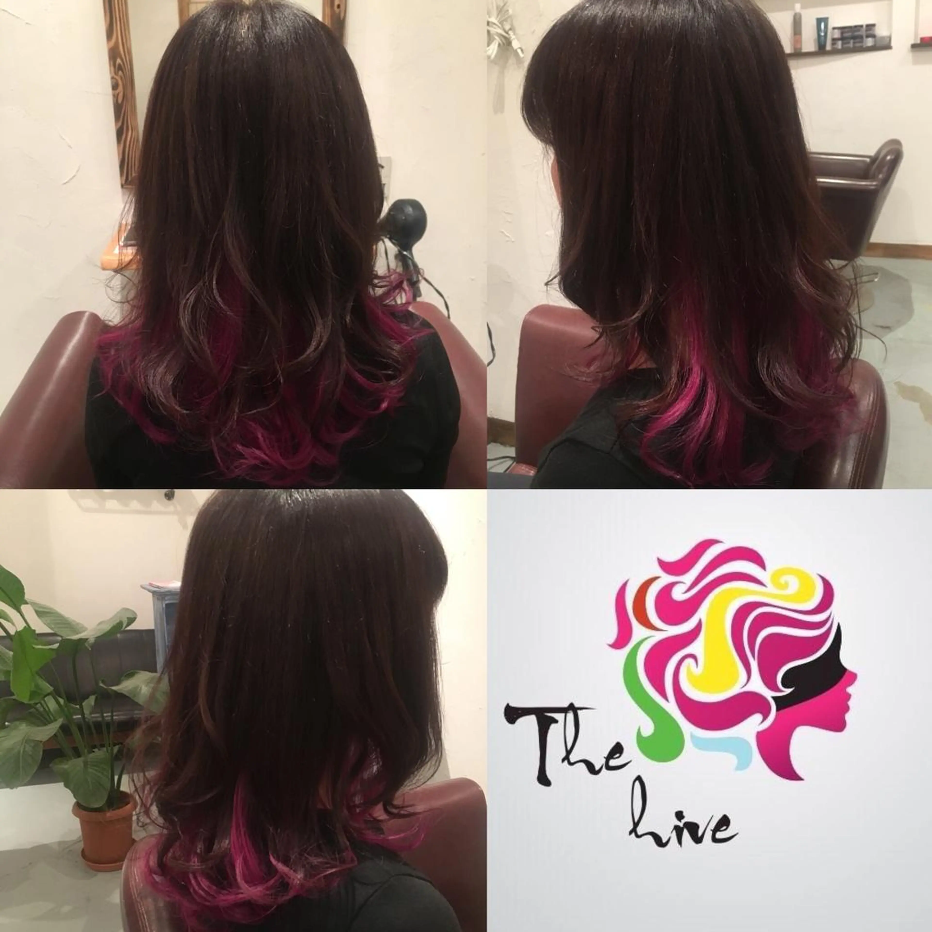 ロング カラー レッドカラー カット ヘアカラー Hair salon The  hiveのヘアスタイル