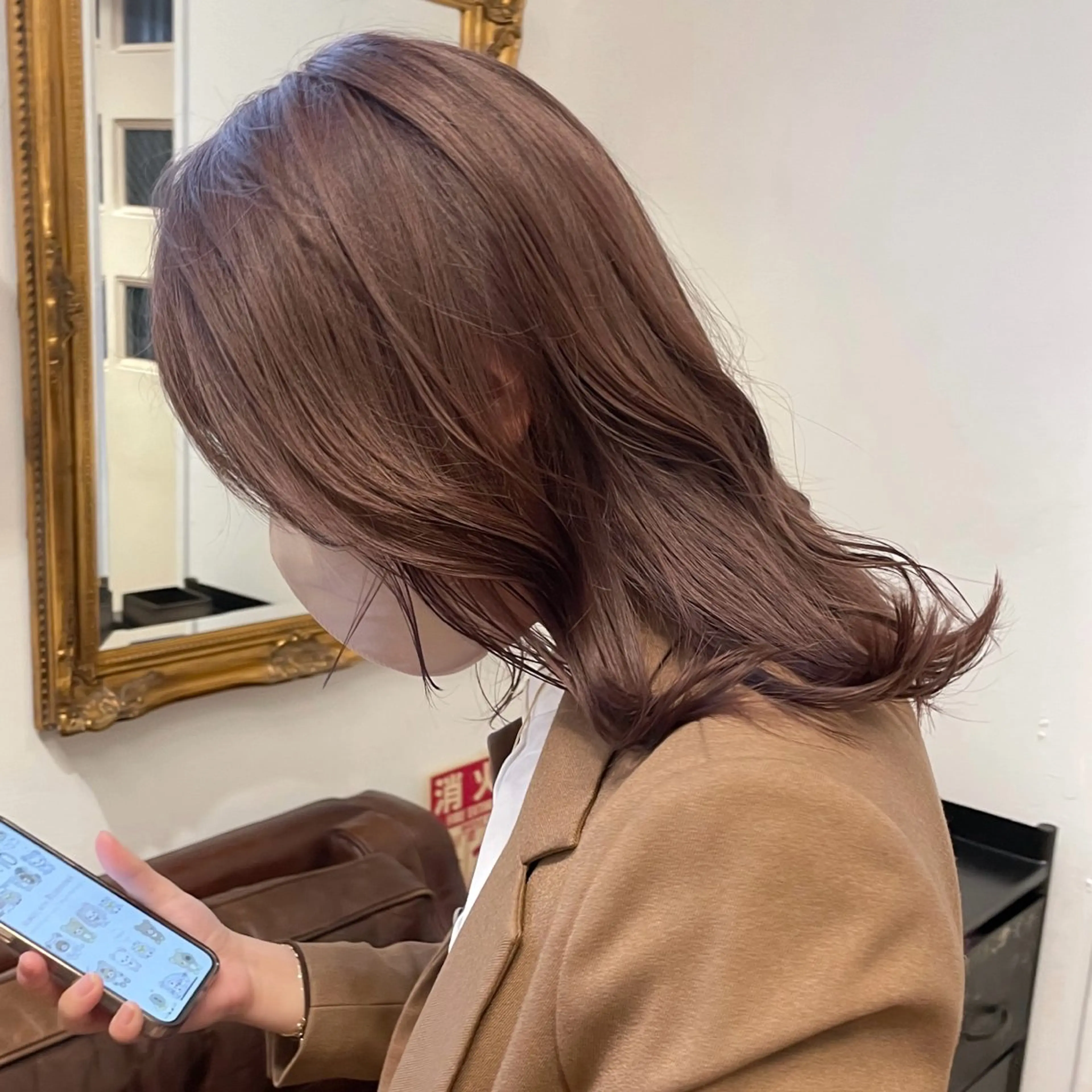 ミディアム カラー 艶カラー×似合わせ カットshihomiのヘアスタイル