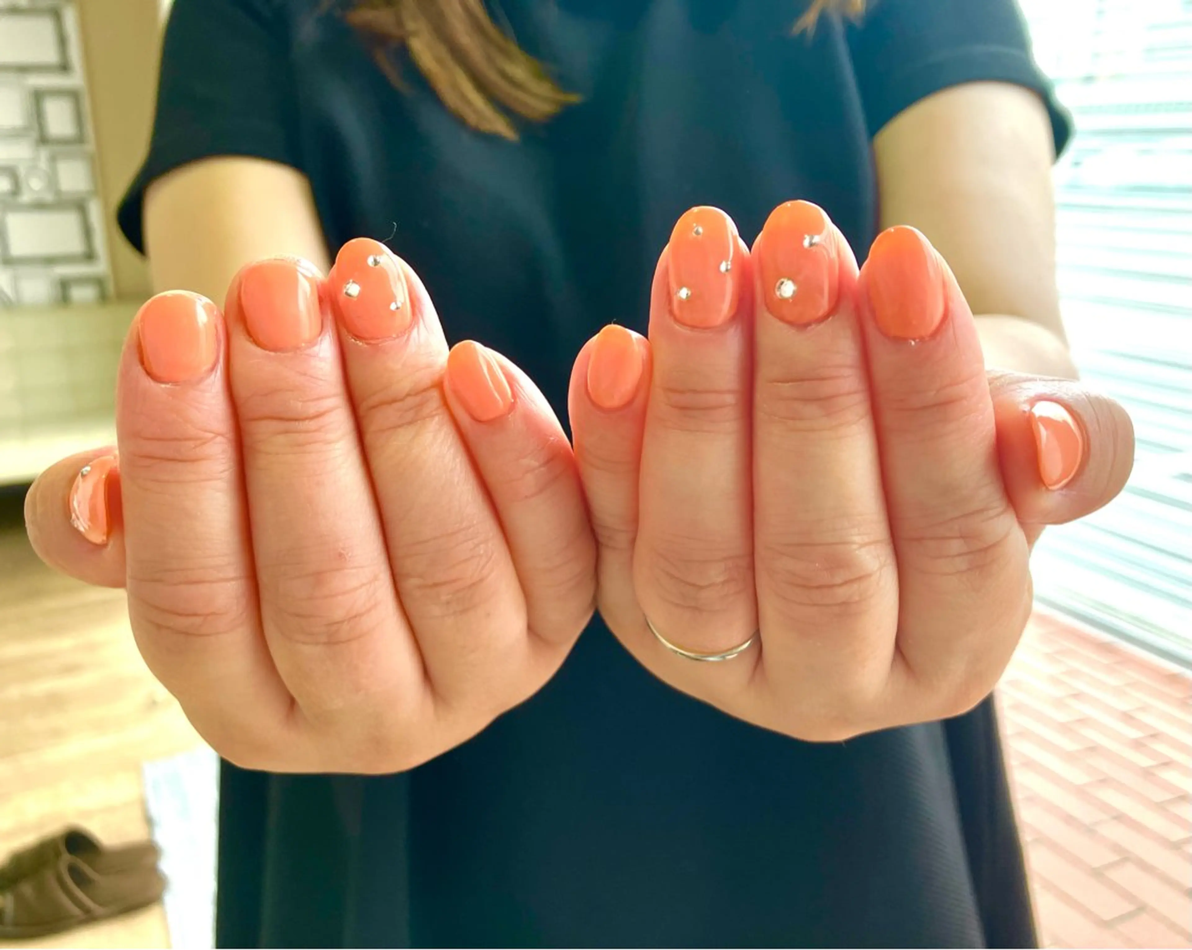 ネイル オレンジ nailsister まゆのネイルデザイン