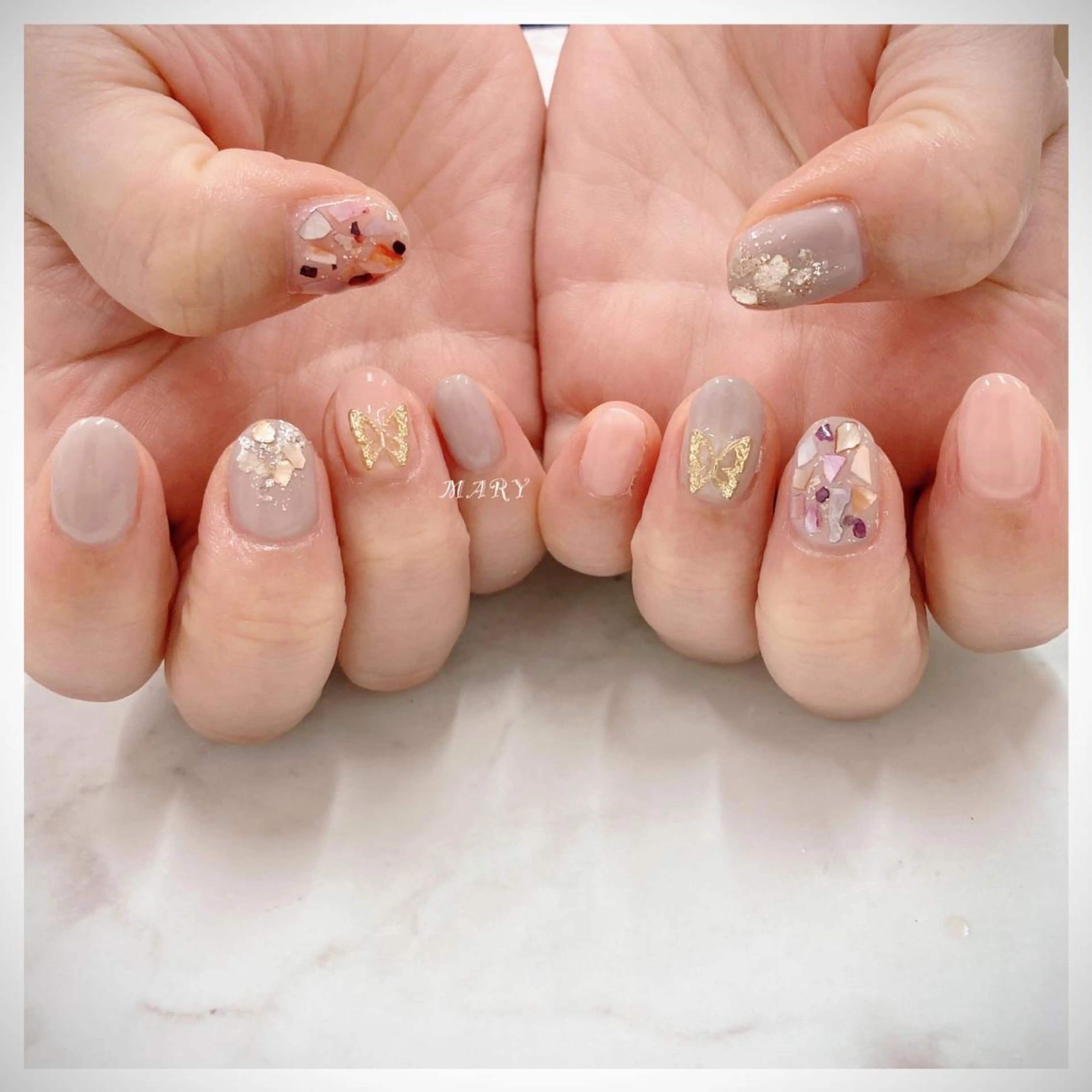 ネイル ニュアンスネイル ワンカラーネイル ピンク ハンドネイル Mary nail .narumiのネイルデザイン