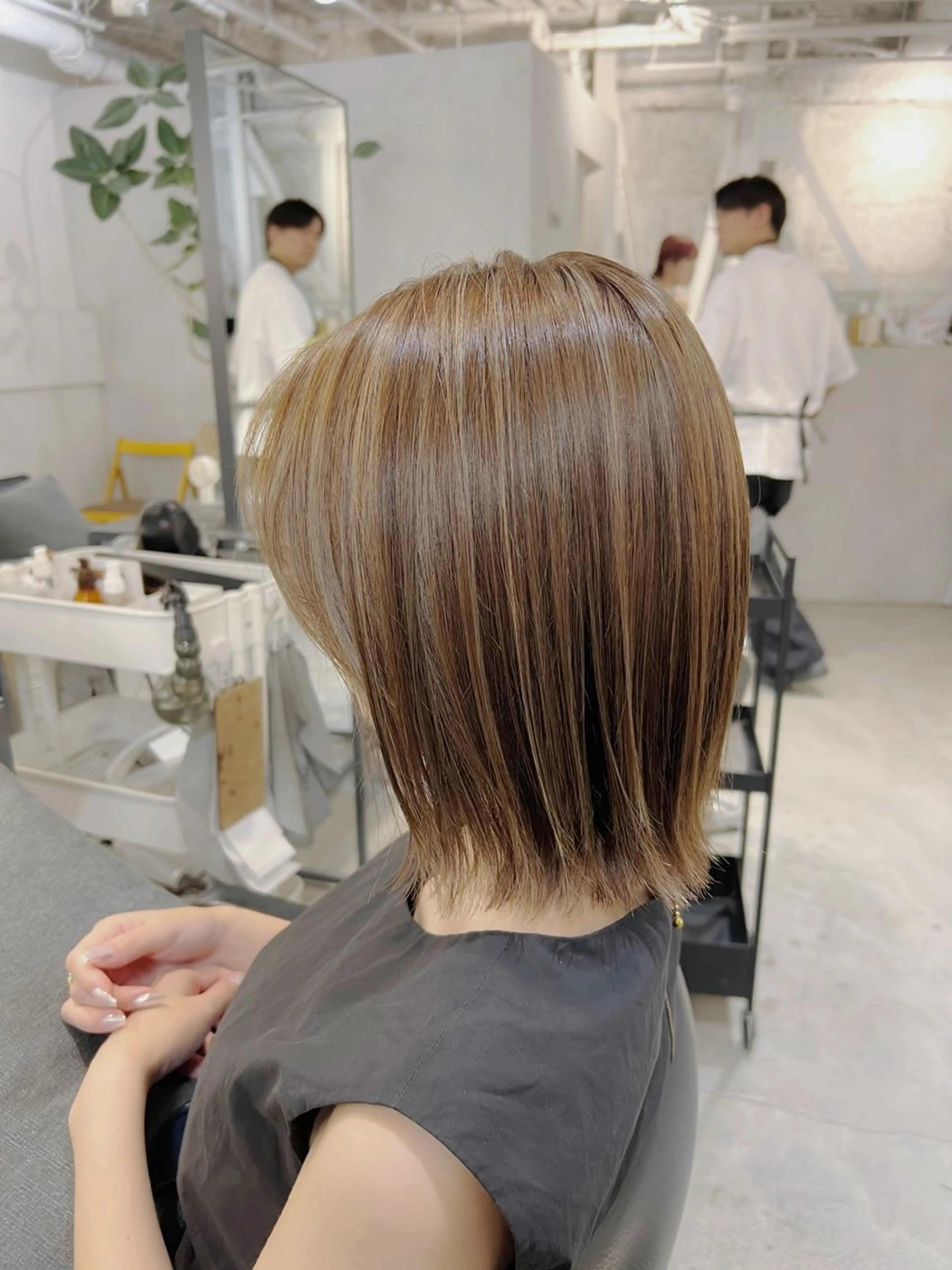 ミディアム ハイライト カット ヘアカラー トリートメント ハイライト／レイヤー 木下翔太のヘアスタイル