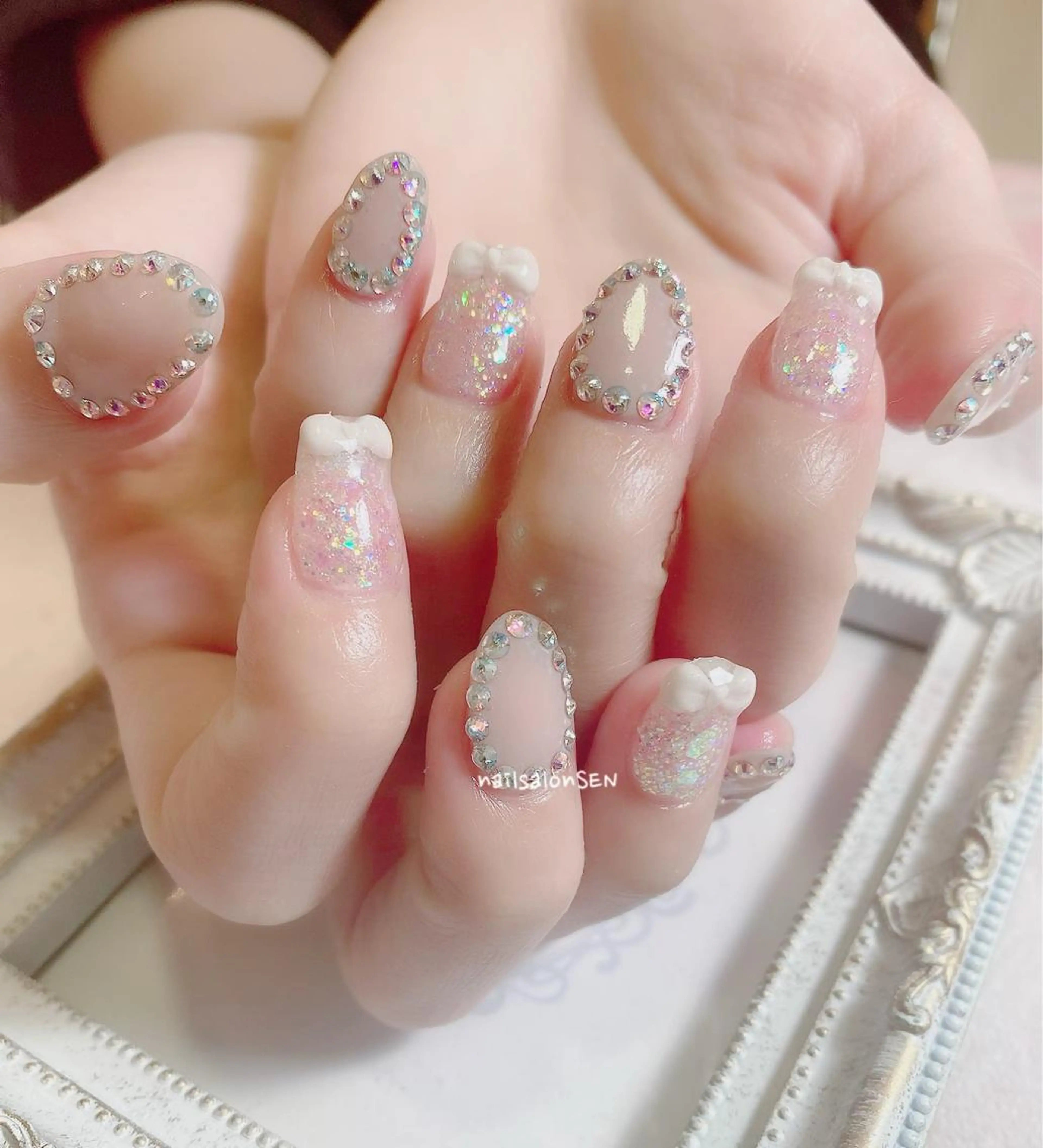 ネイル リボン nail salon SENのネイルデザイン