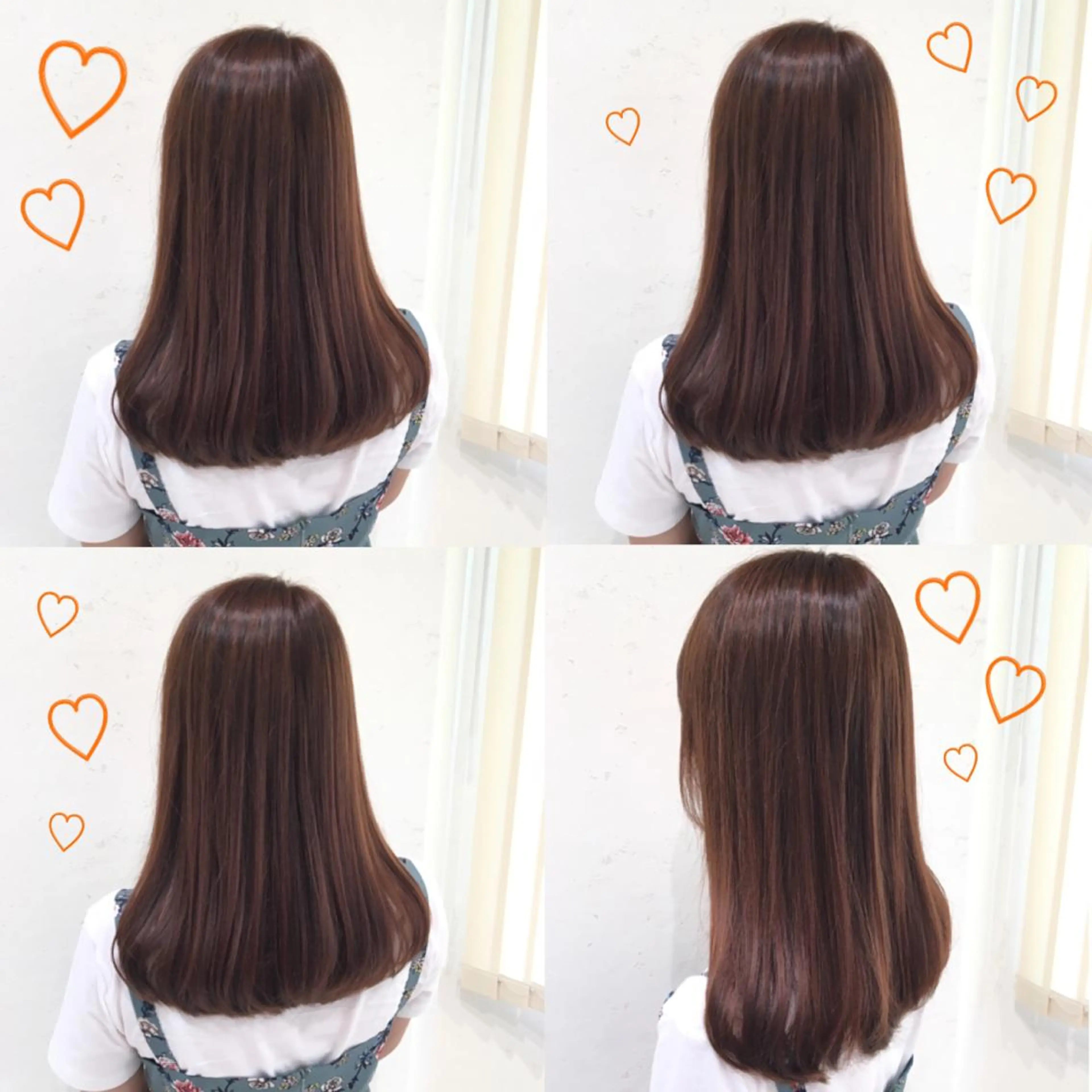 セミロング カラー ブラウンカラー オレンジ オレンジブラウン オルチャンヘア 韓国ヘア得意❤︎森澤 悠佳のヘアスタイル