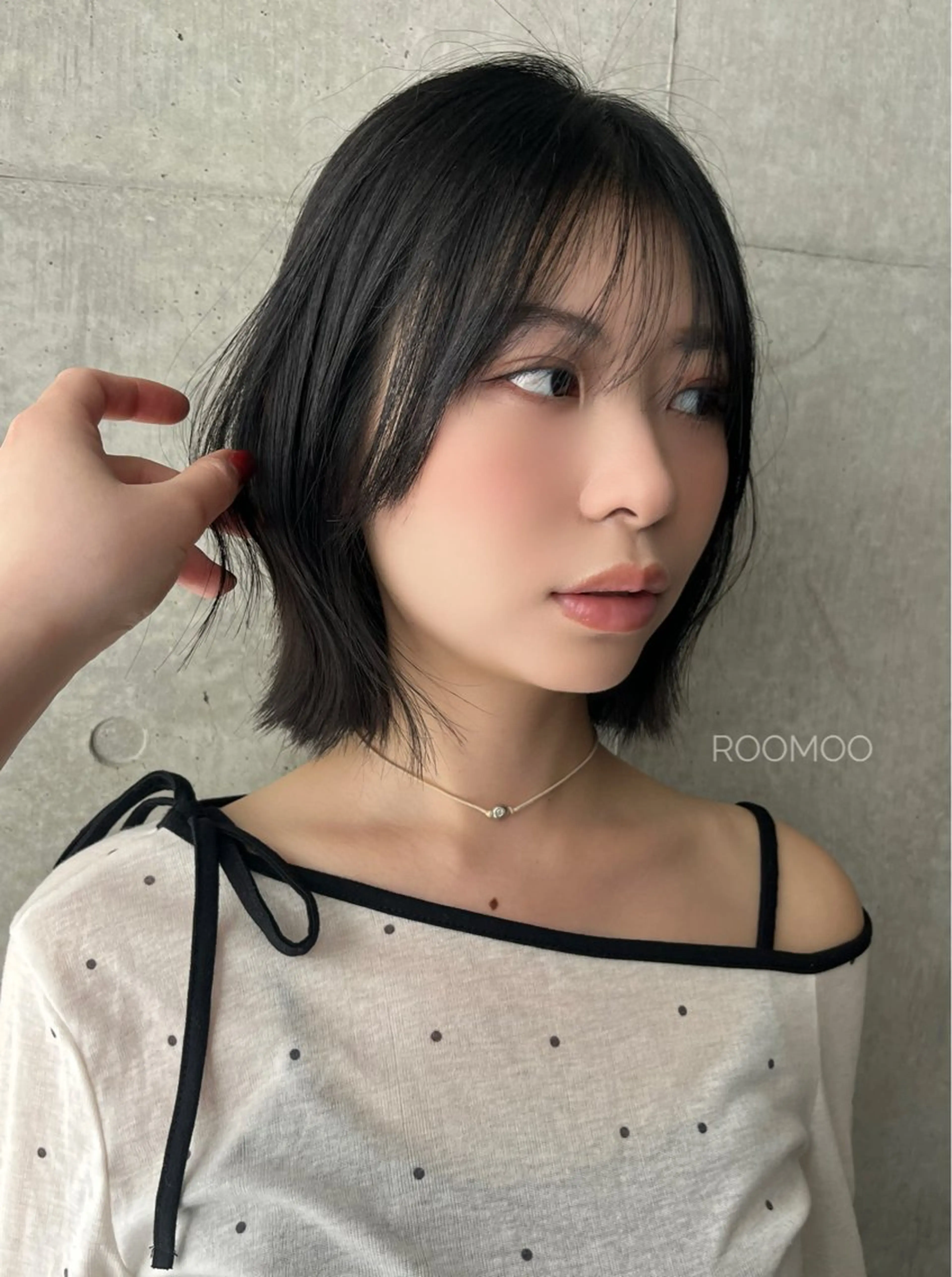 ショート ボブ 顔周りカット 小顔カット カット 韓国ボブ/ハッシュ カットKIRAのヘアスタイル