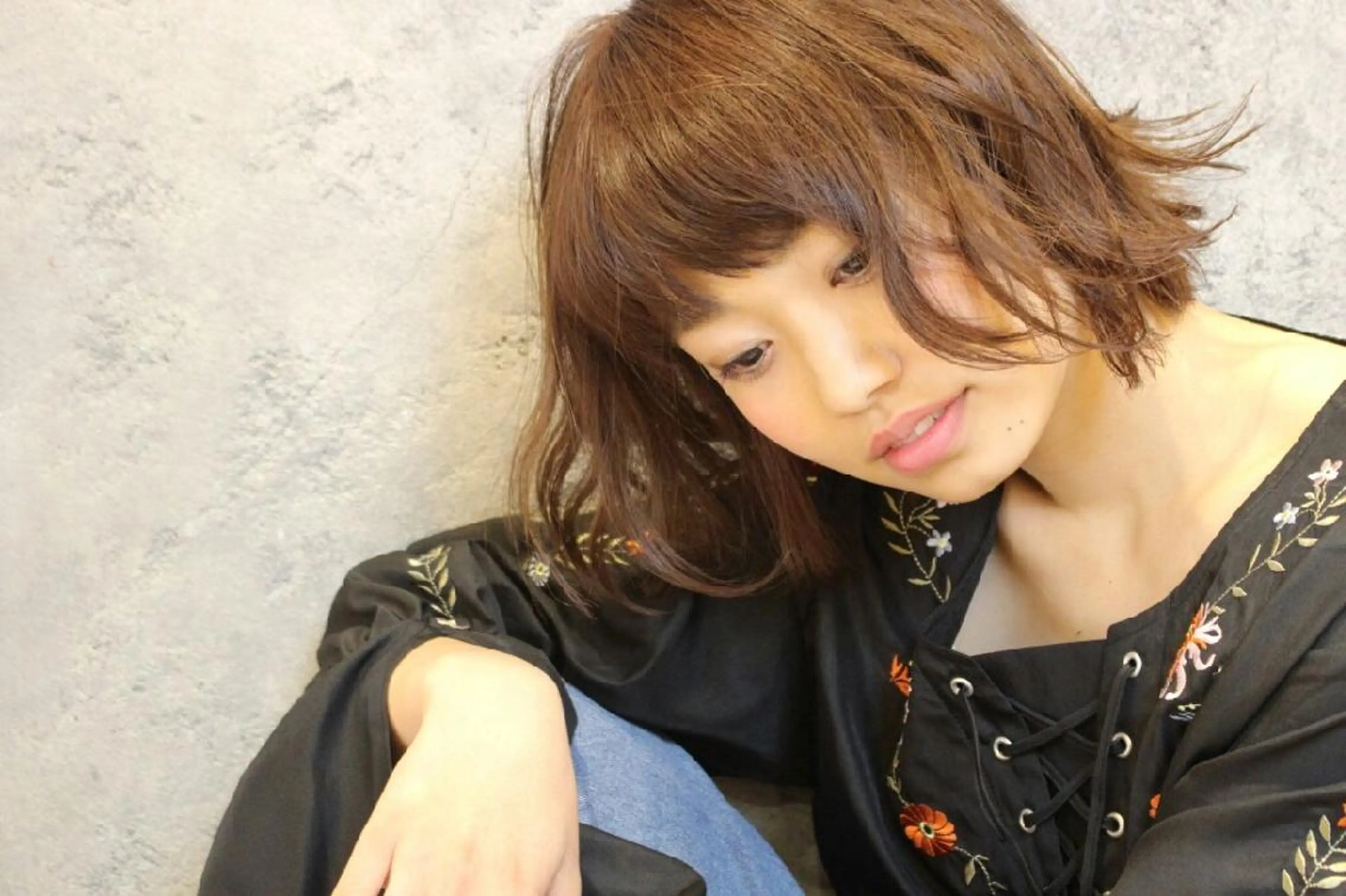 ミディアム カラー ボブ スタイル 相模大野のヘアスタイル