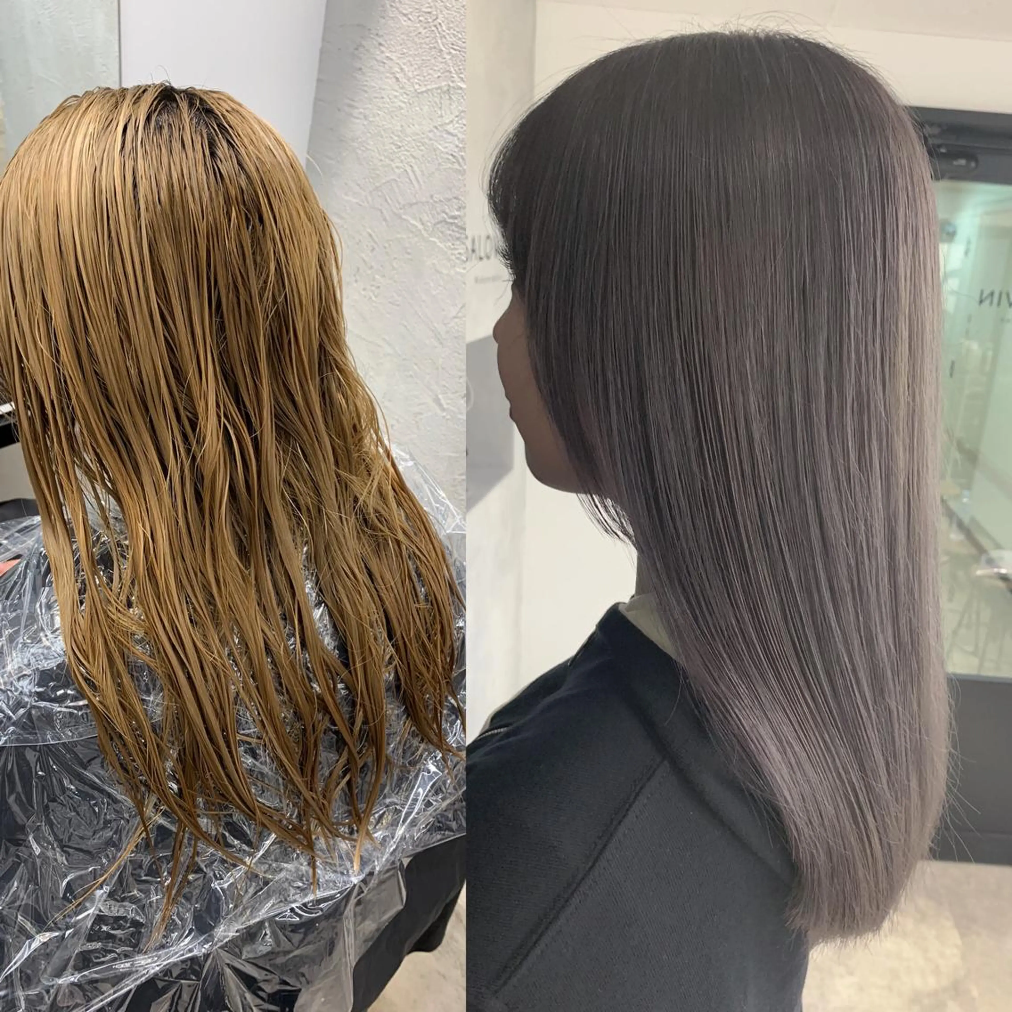 セミロング カラー アディクシーカラー アッシュ アッシュグレー バレイヤージュ ベージュカラー 前髪顔周りカット 沼田　拓斗のヘアスタイル