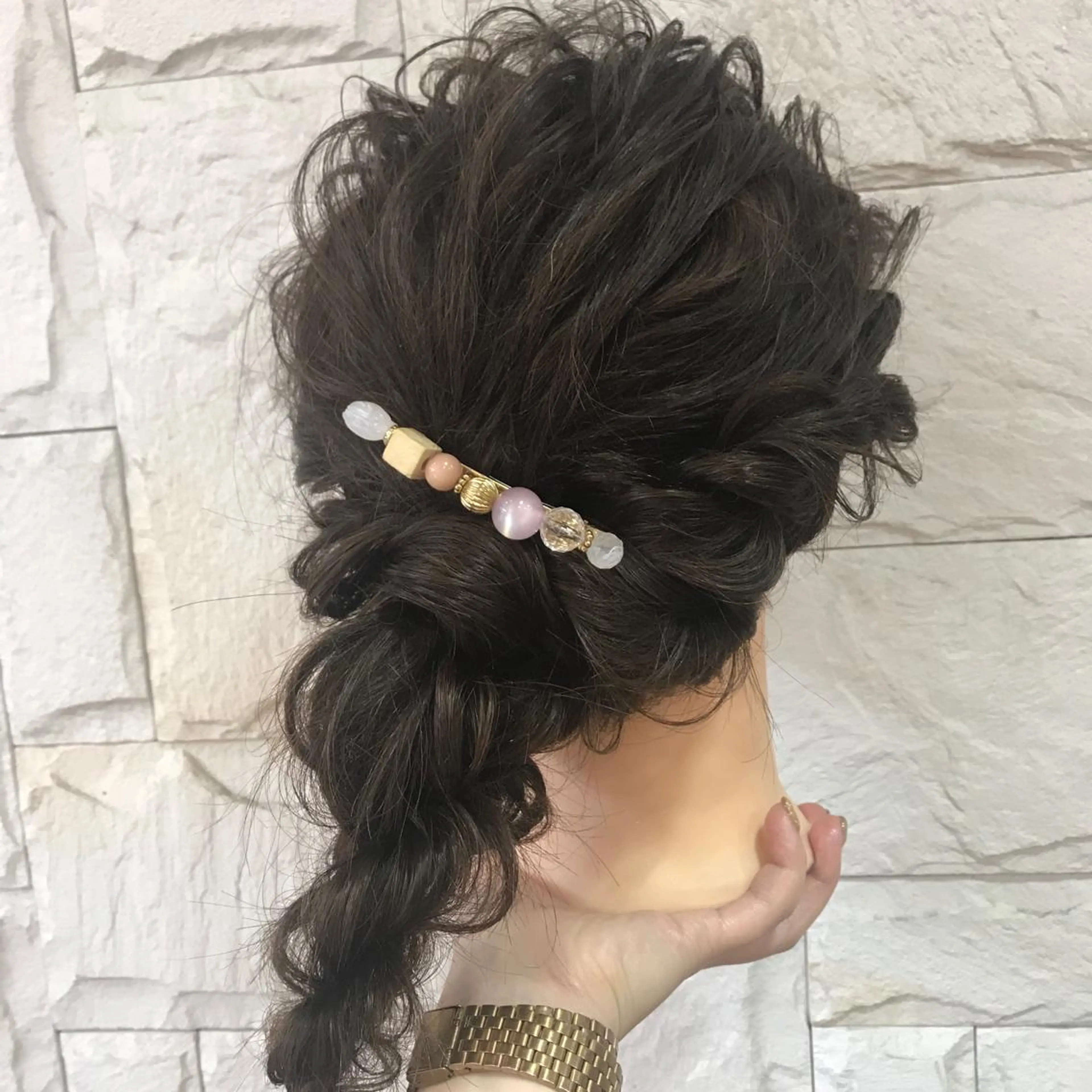 セミロング ヘアアレンジ Lall You 大阪所属・🥛洒落髪小顔cut なら龍崎🥛のヘアスタイル