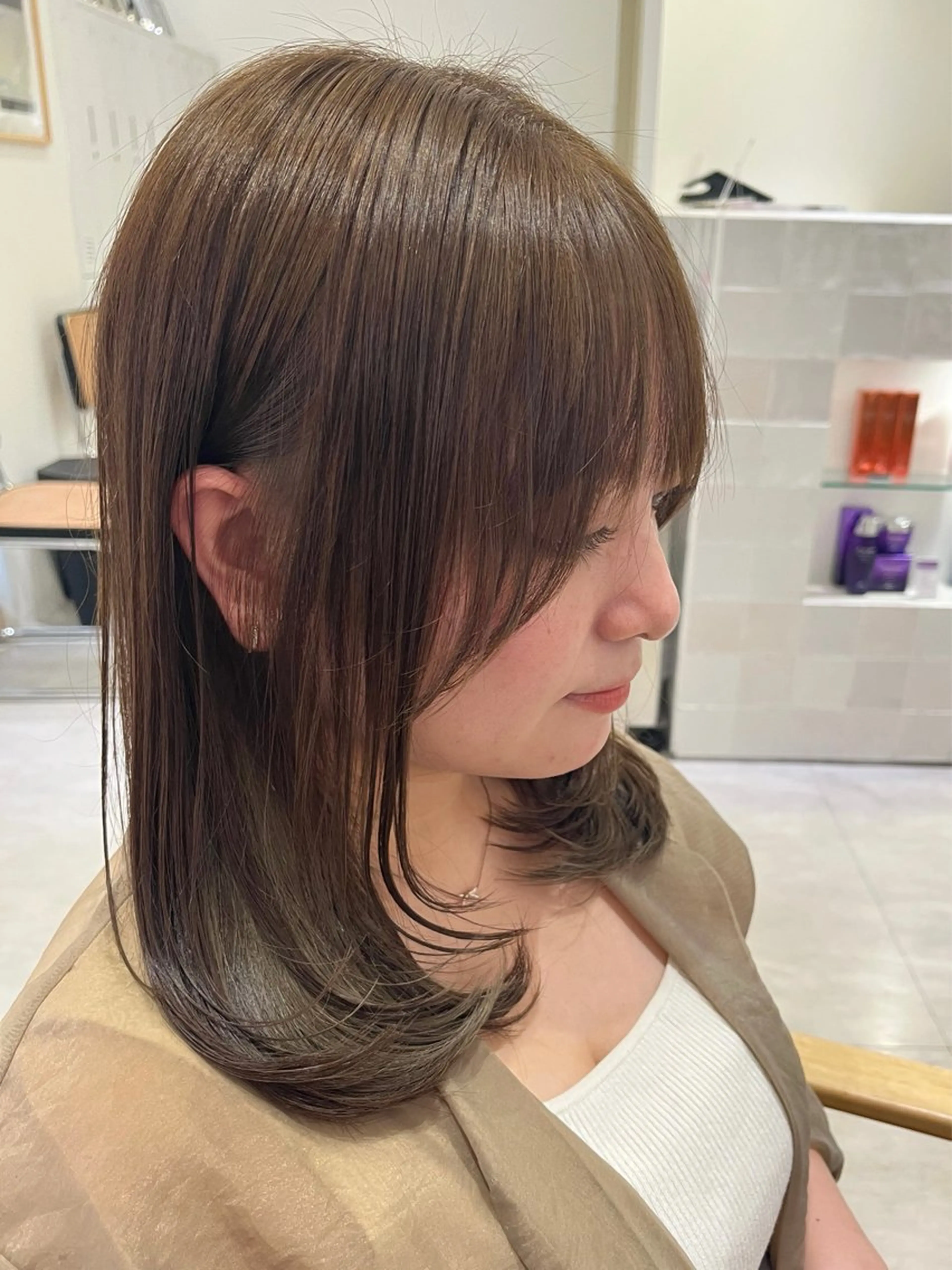 ロング 韓国レイヤー／顔周り ／ブリーチことこのヘアスタイル