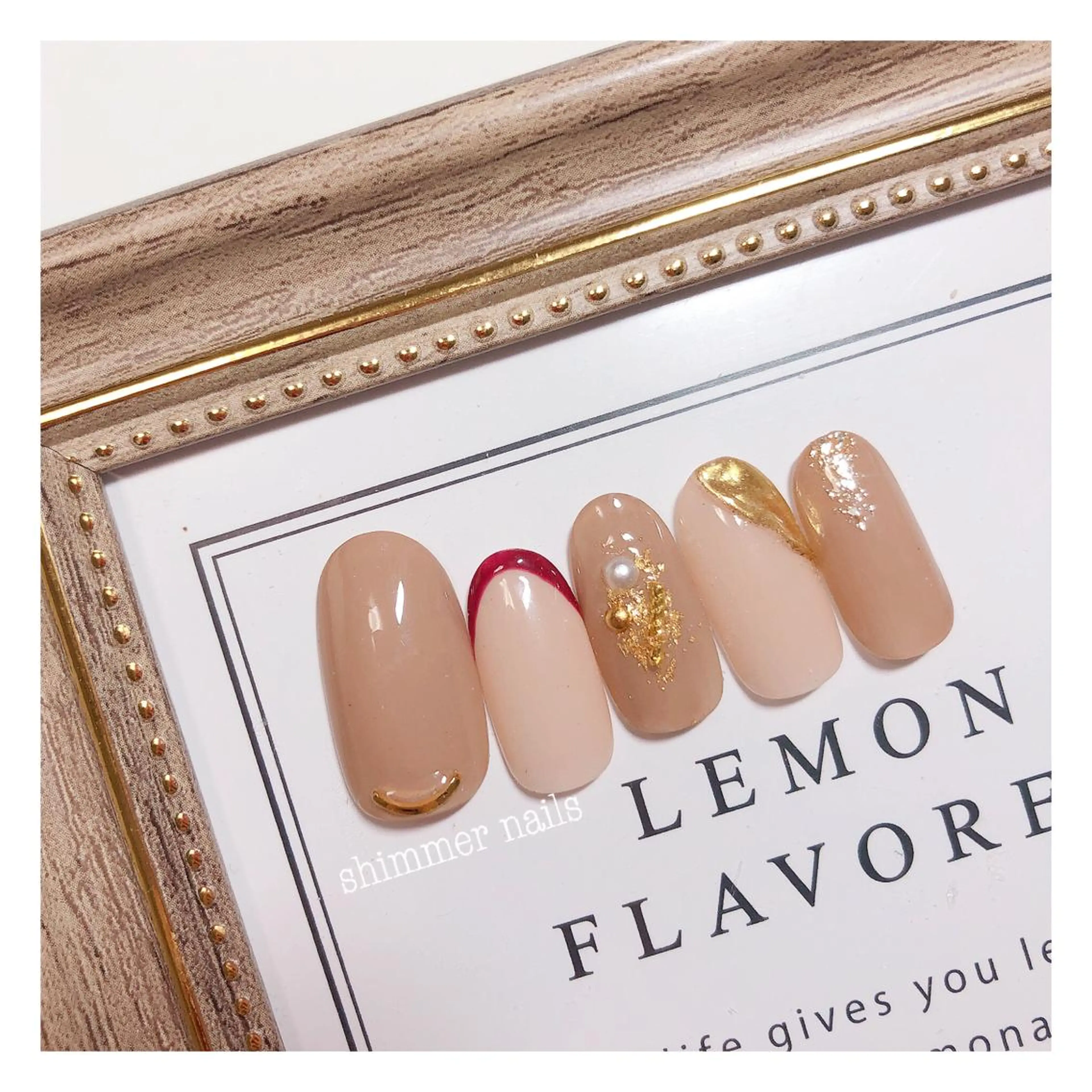 ネイル ボルドー フットネイル shimmer nailsのネイルデザイン