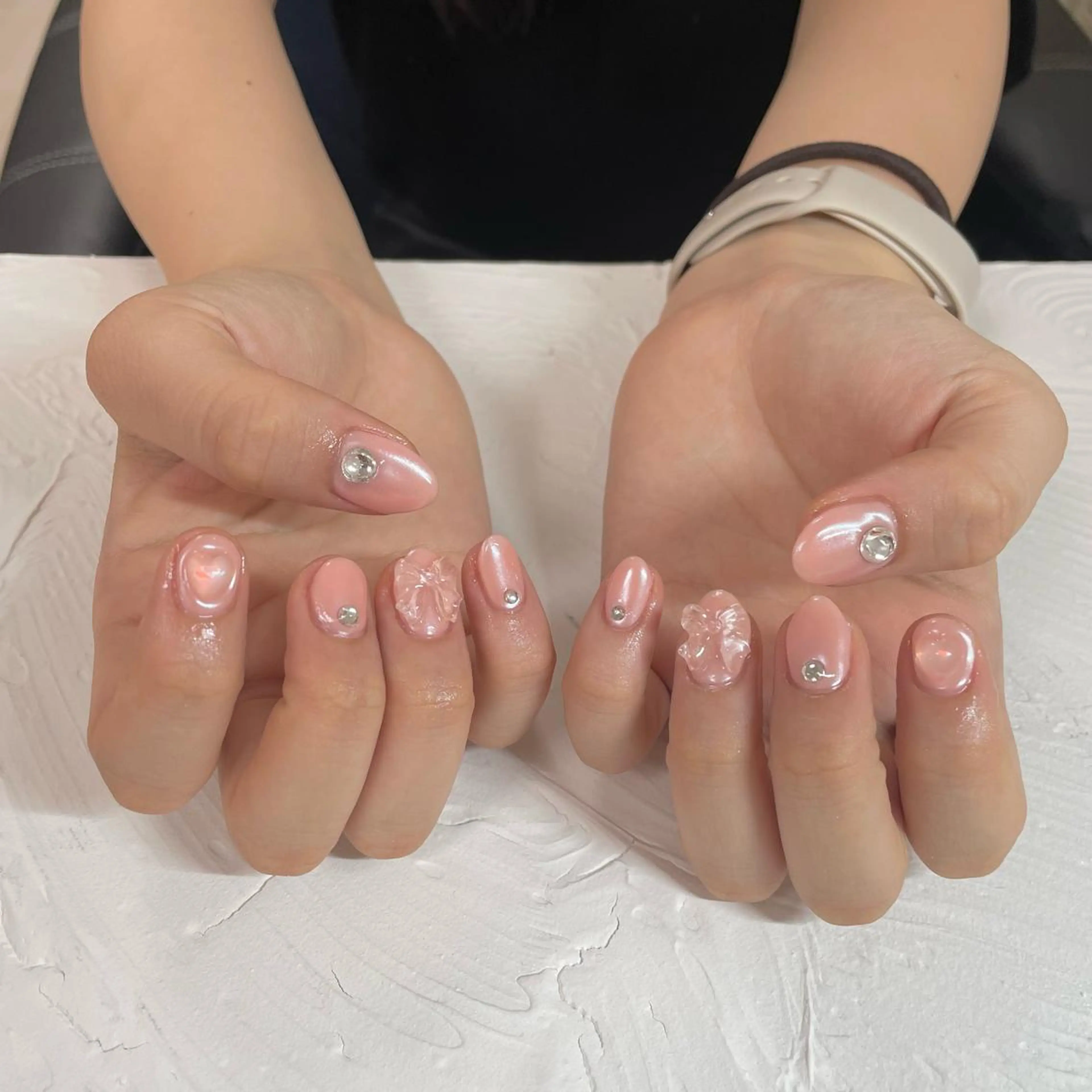 ネイル リボン ハンドネイル 🔷ﾐﾅﾐﾈｲﾙ🔷 やり放題ネイル渋谷2のネイルデザイン