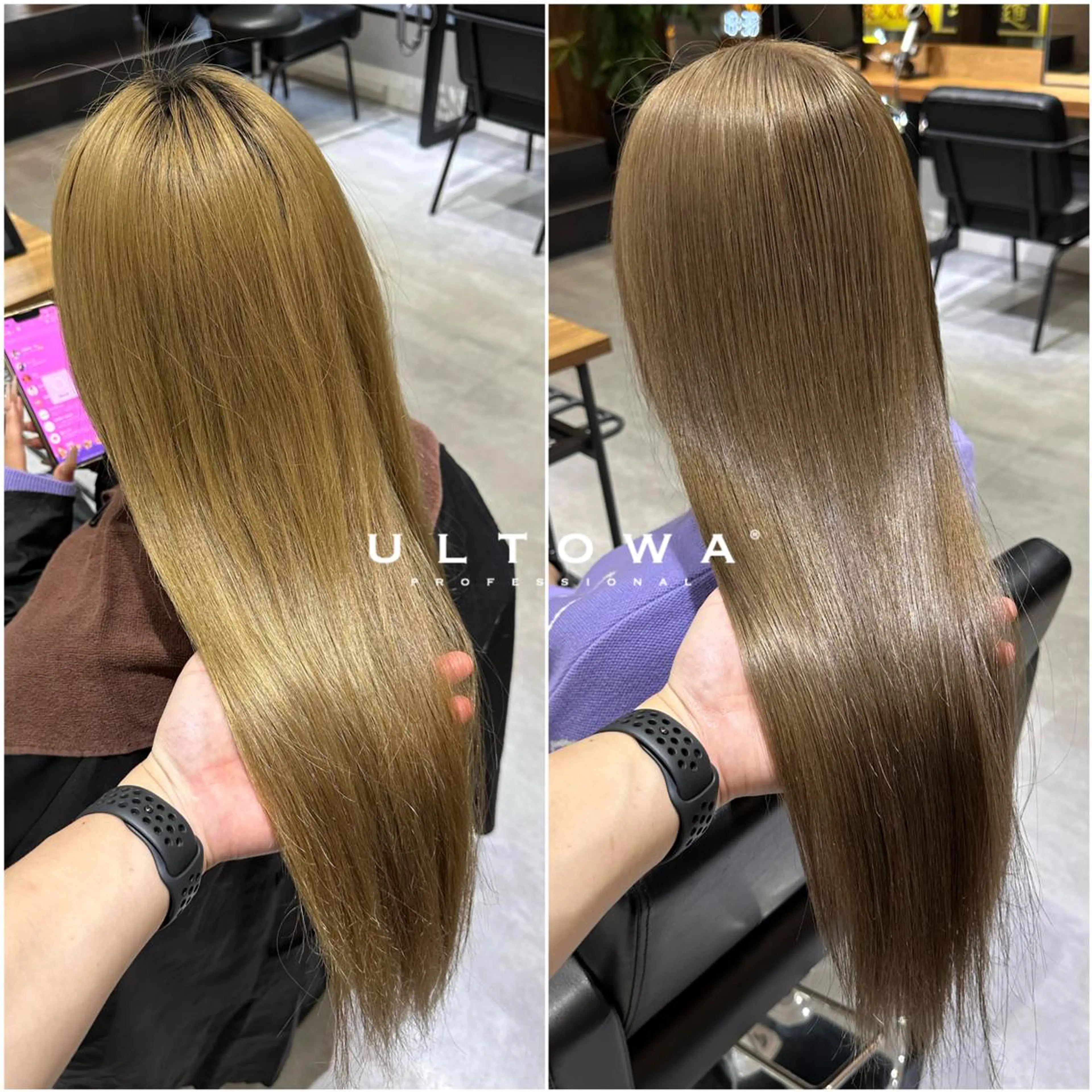 ロング カラー ベージュカラー ミルクティーベージュ 髪質改善 トリートメント KEISUKE🐶 カラー✨エクステのヘアスタイル