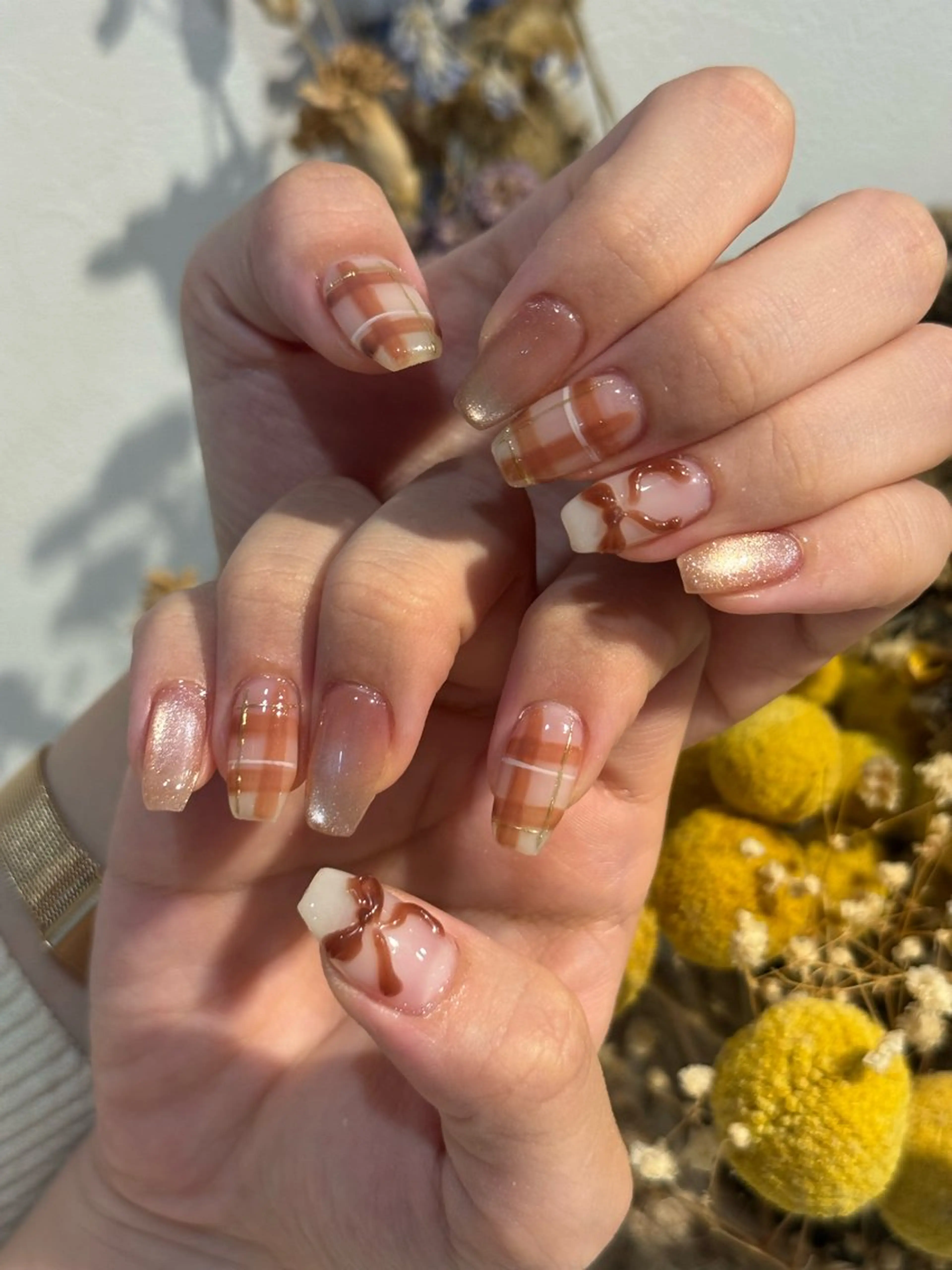 ネイル マグネットネイル リボン ハンドネイル Lien  _リエン リエンのネイルデザイン