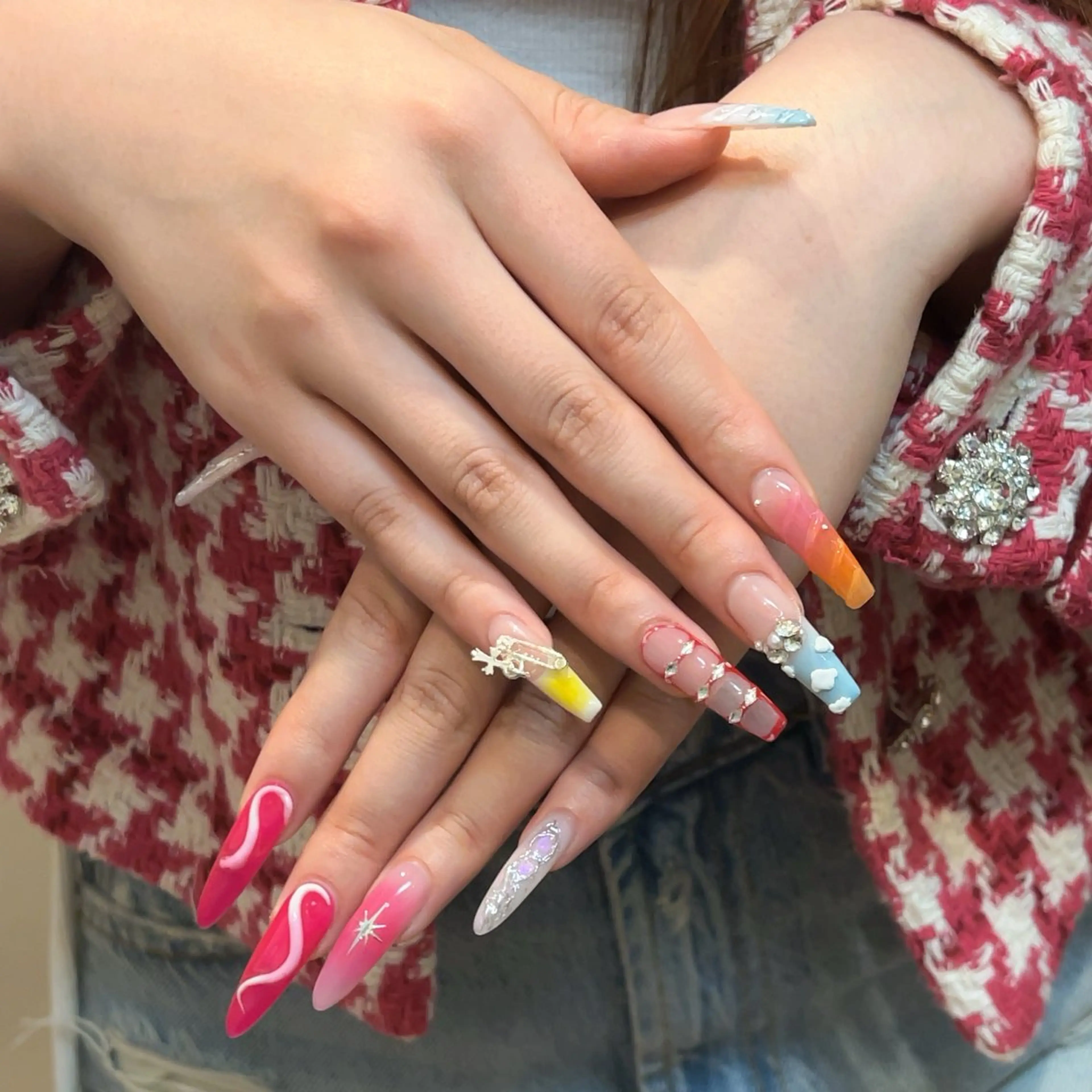 ネイル ハンドネイル ハンドケア 🎀Pink ピンク🎀のネイルデザイン