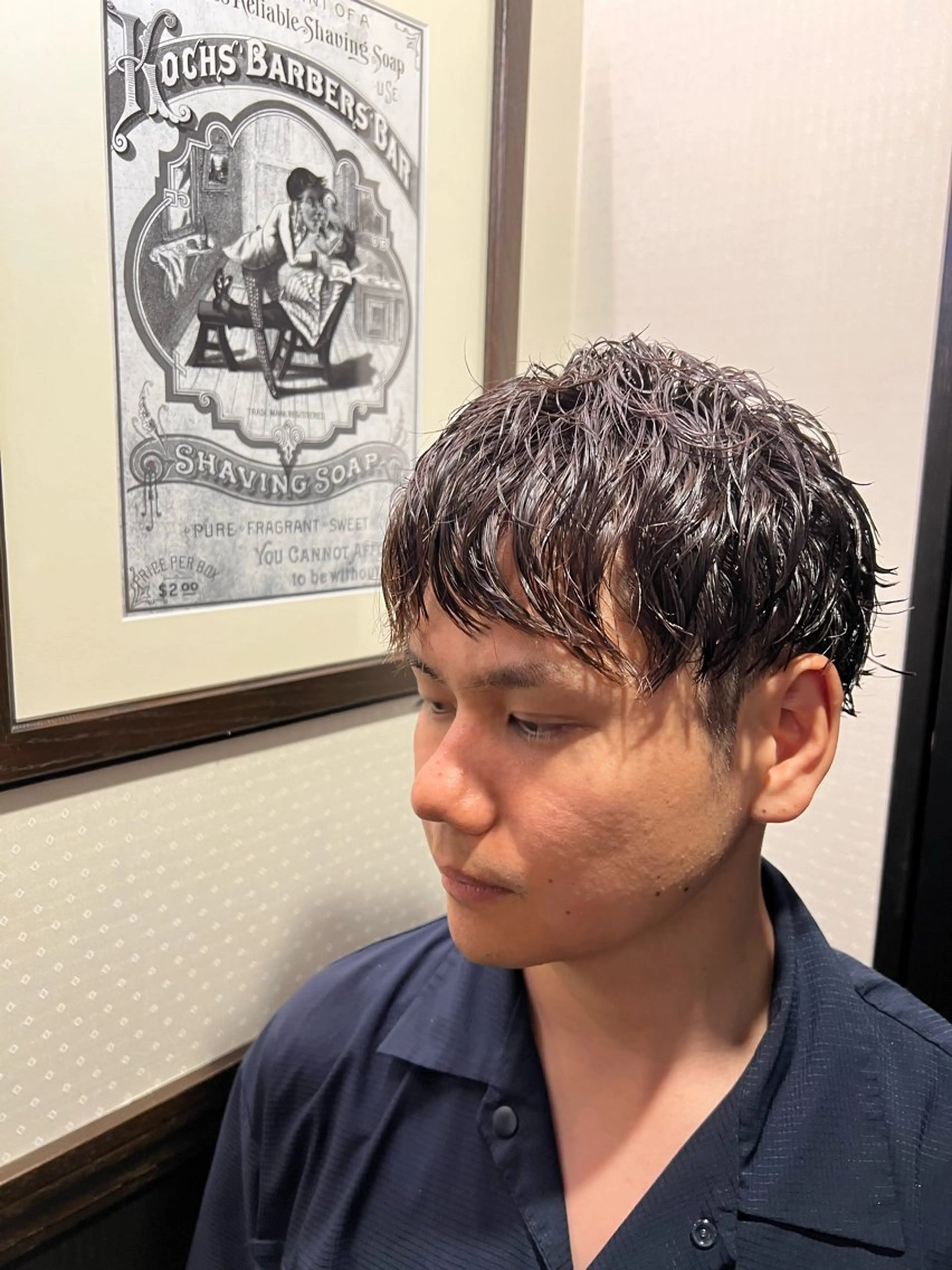 ショート パーマ ツイストスパイラルパーマ スパイラルパーマ カット パーマ メンズカット オカムラリョウのヘアスタイル