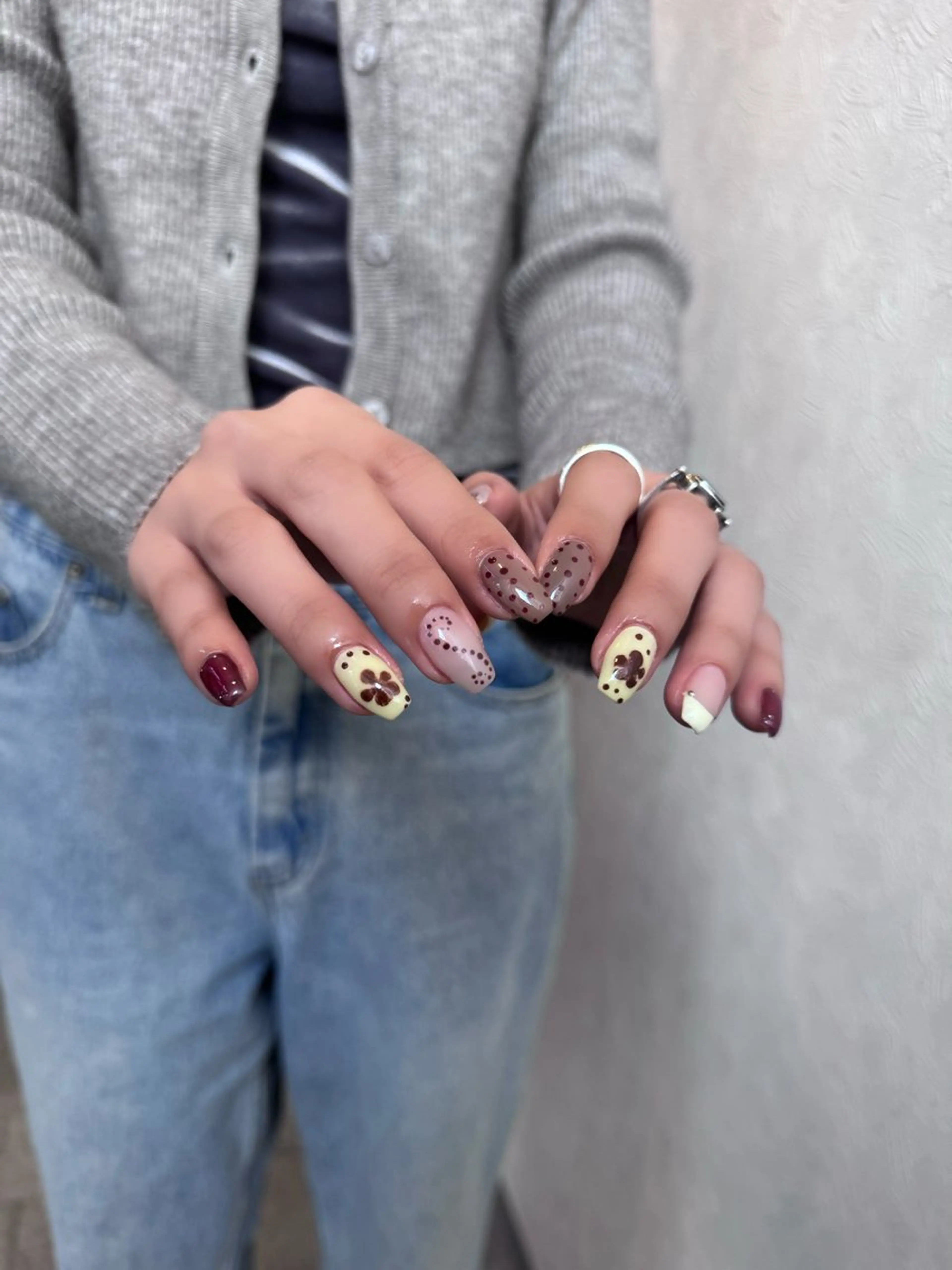 ネイル フレンチネイル 韓国ネイル マグネットネイル メンズネイル ニュアンスネイル ハンドネイル GRANDE大須 Cecil💜のネイルデザイン