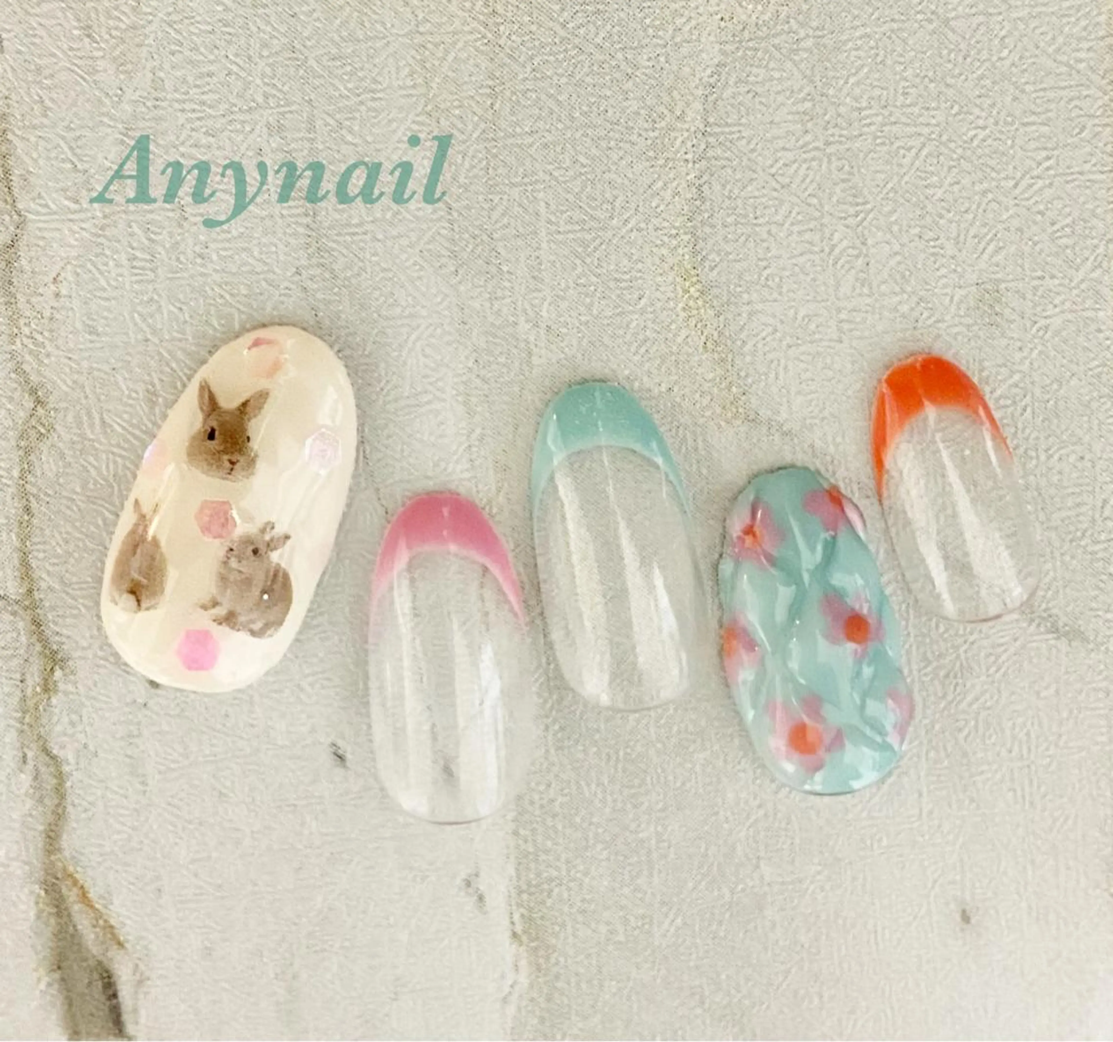 ネイル アートネイル ブルー ハンドネイル 岩澤 恵子のネイルデザイン