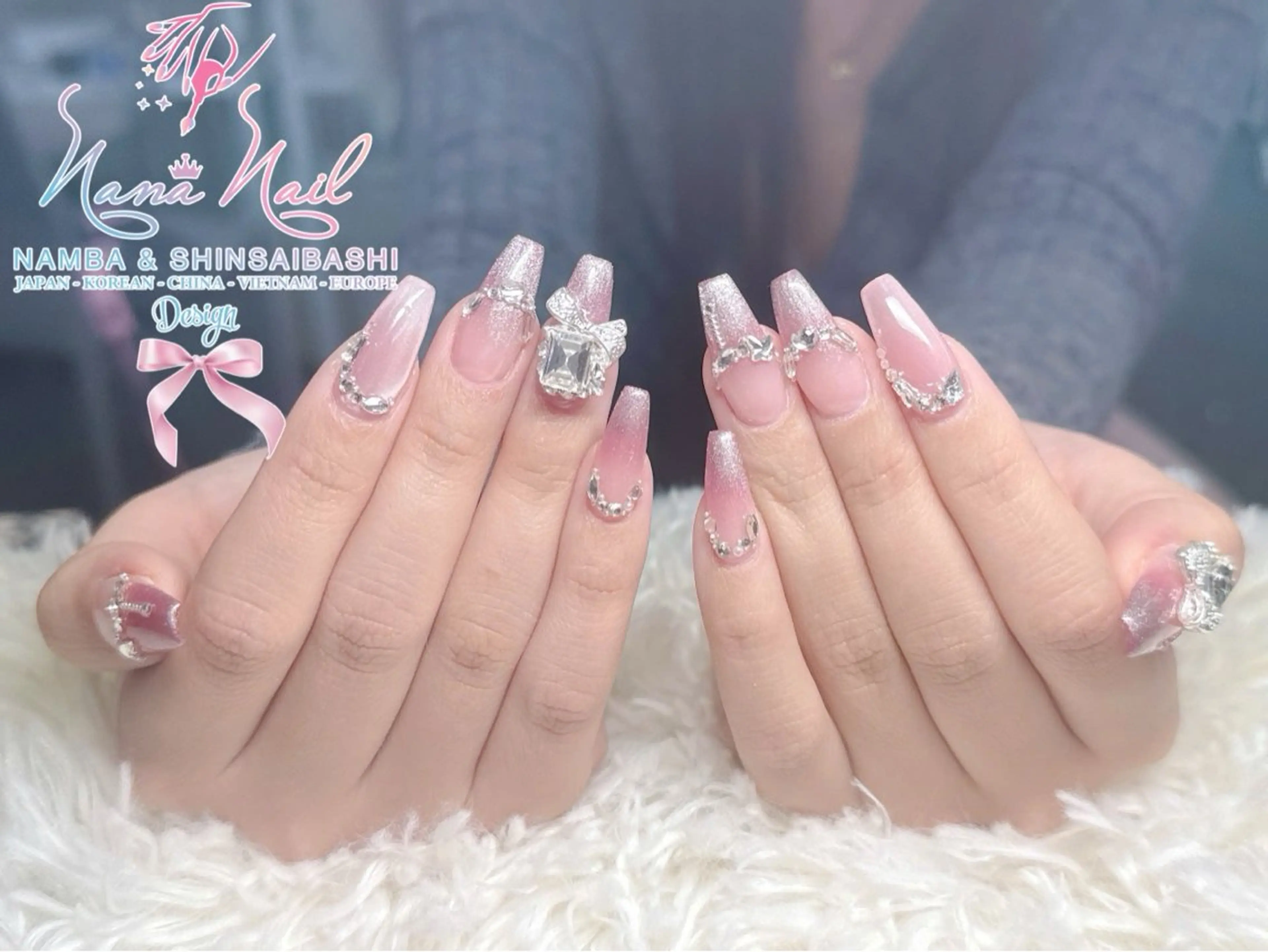 ネイル チークネイル 桜ネイル フラッシュネイル フットネイル ジェルネイル ハンドネイル リナネイル アメ村心斎橋店のネイルデザイン