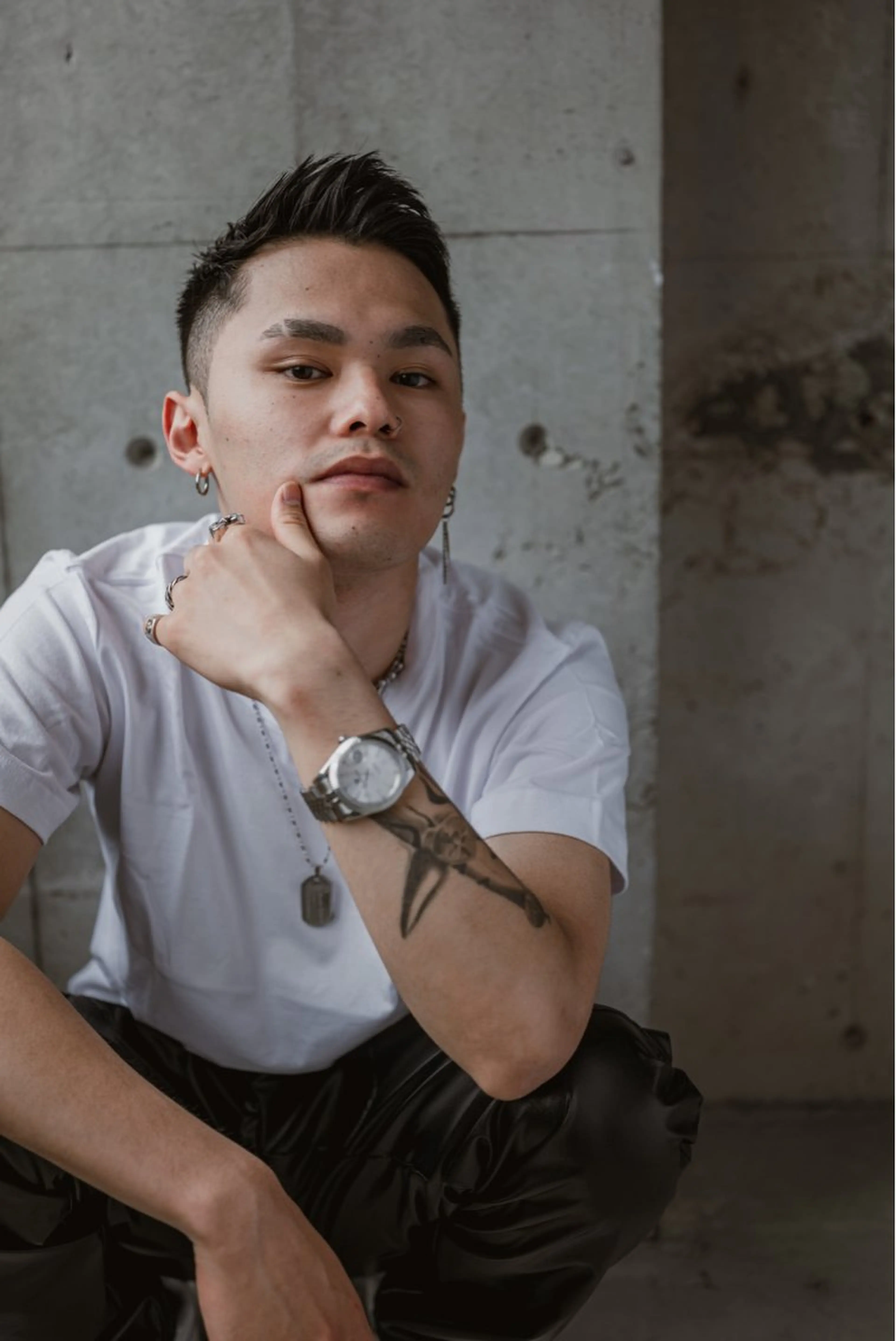 メンズ アップバング フェードカット Sup所属・平山 翔也のヘアスタイル