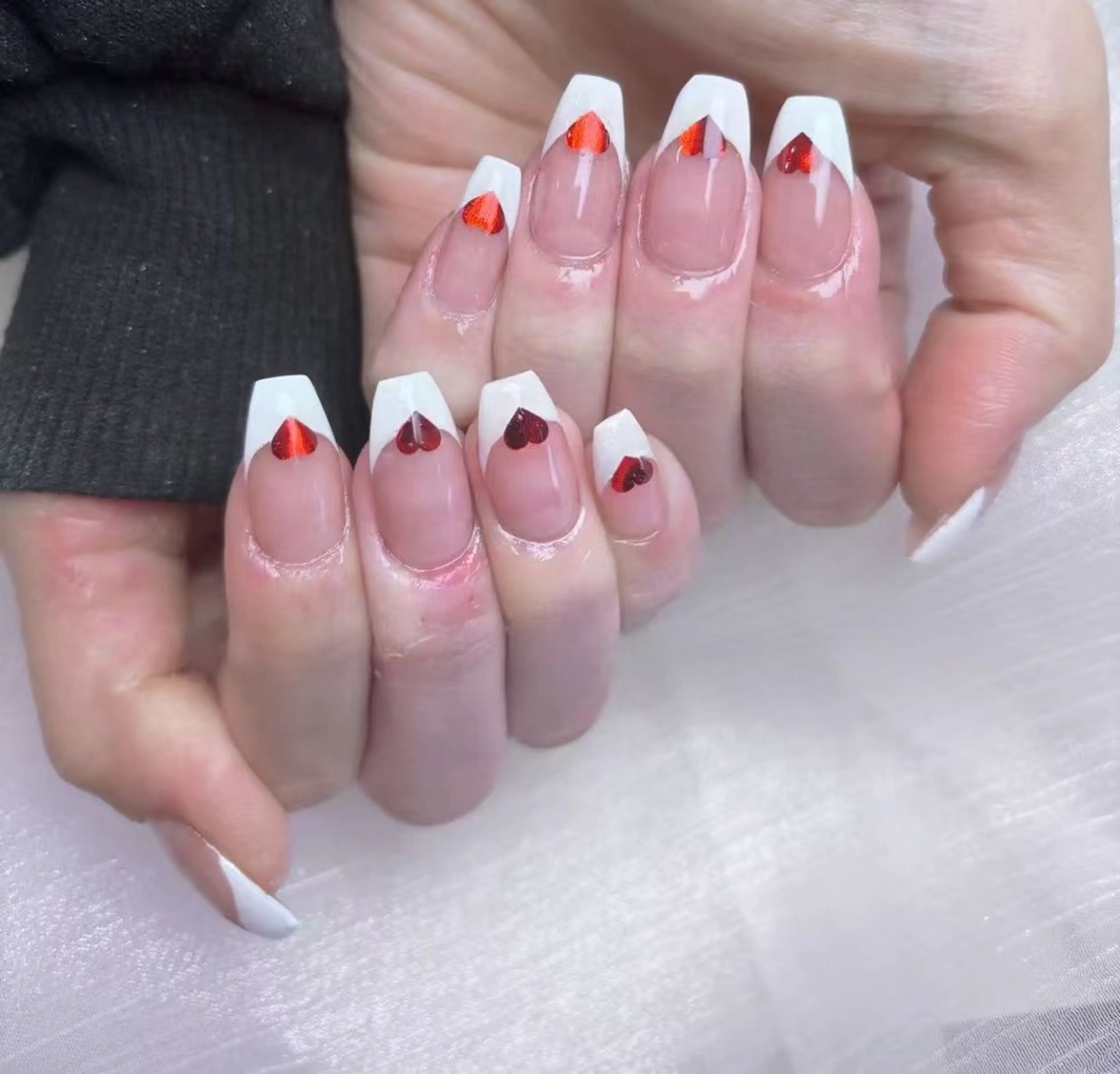 ネイル アートネイル フットネイル フレンチネイル ジェルネイル ハート babarla Nailのネイルデザイン