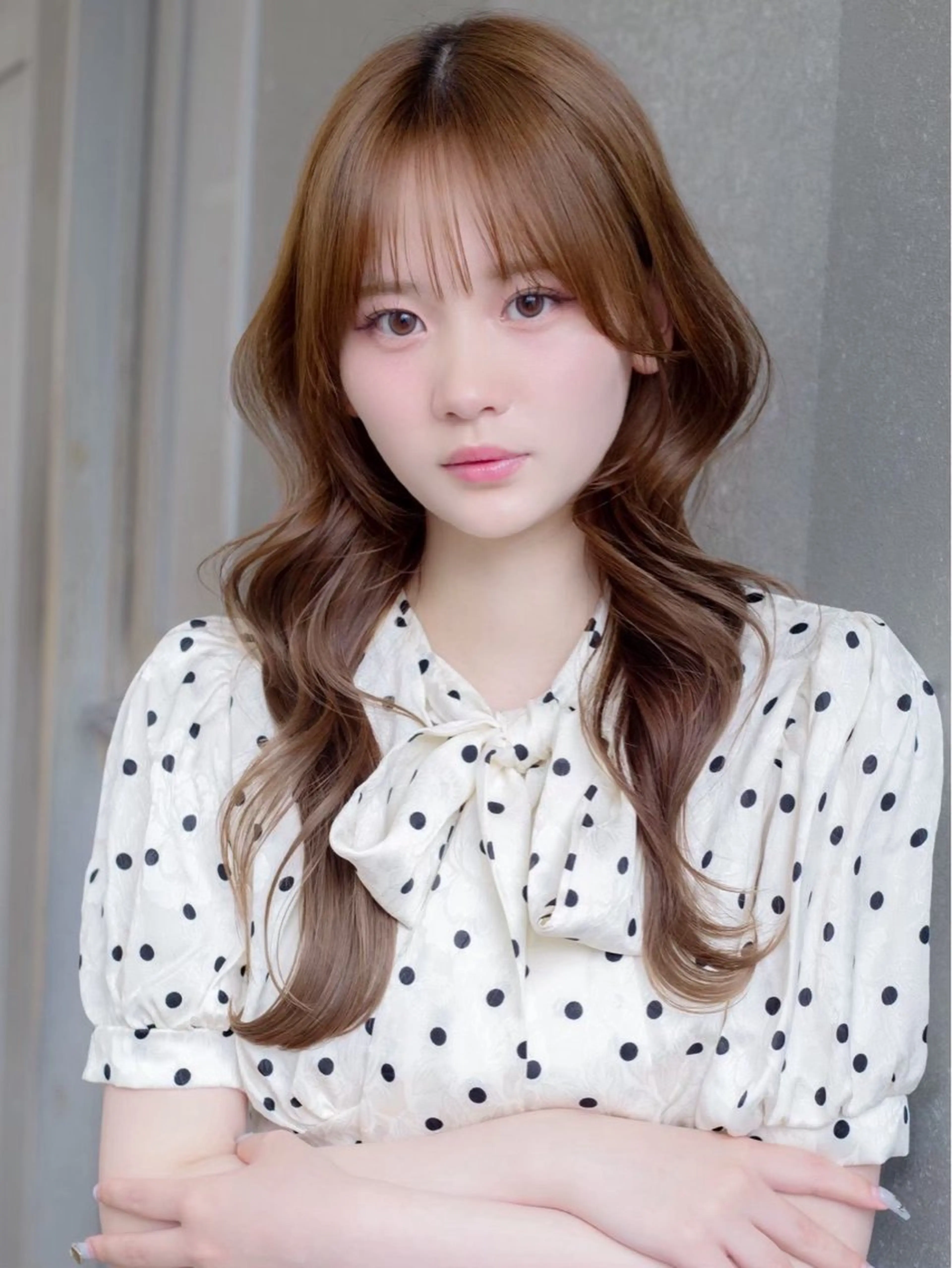 ロング ヘアカラー 朝妻 結のヘアスタイル